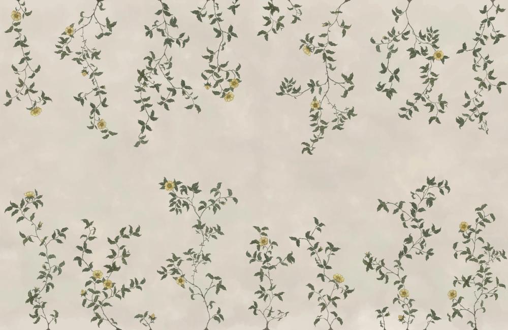 Rambling Rose, Mustard on Cream