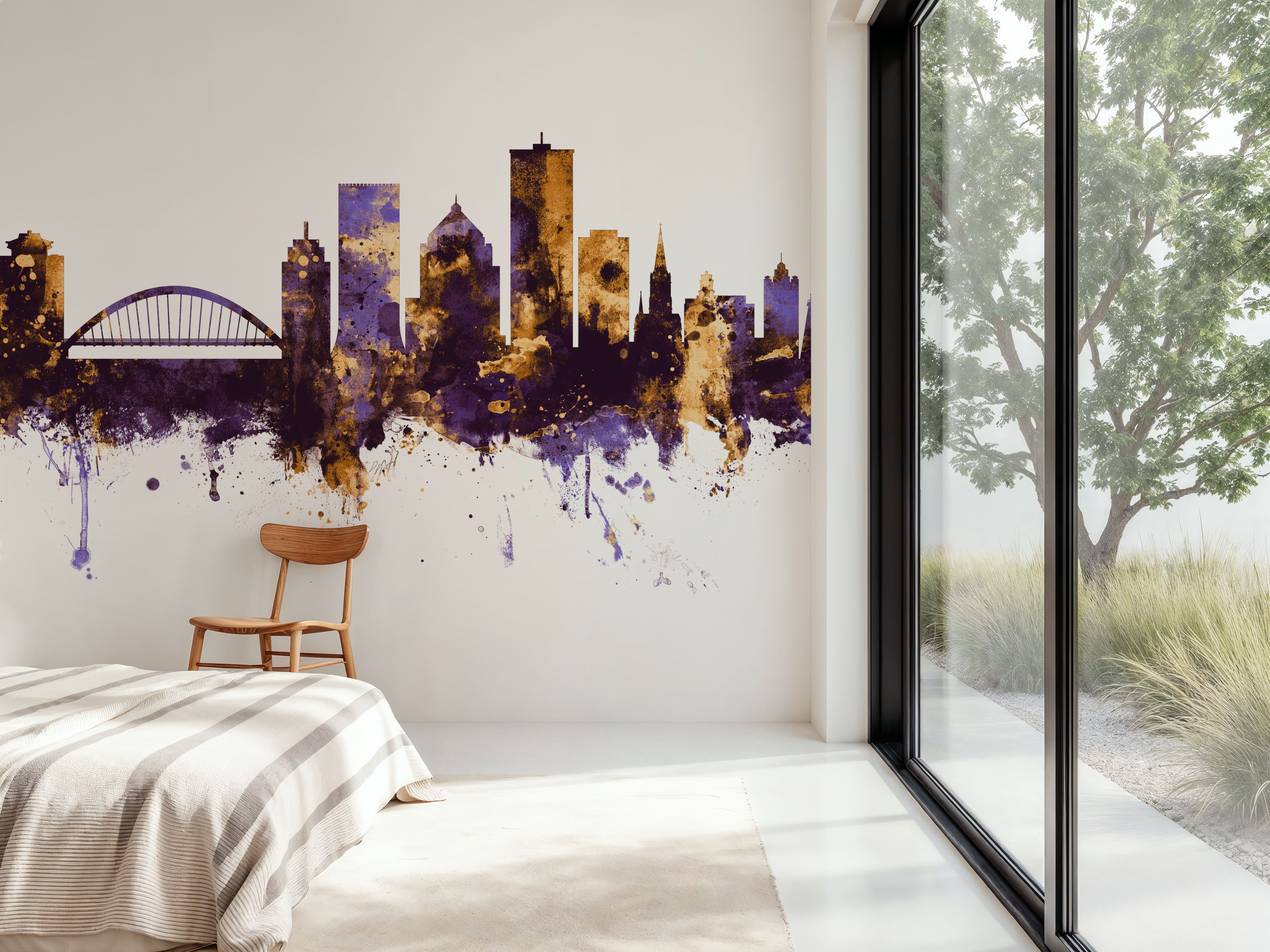 Rochester New York Skyline Purple & Gold