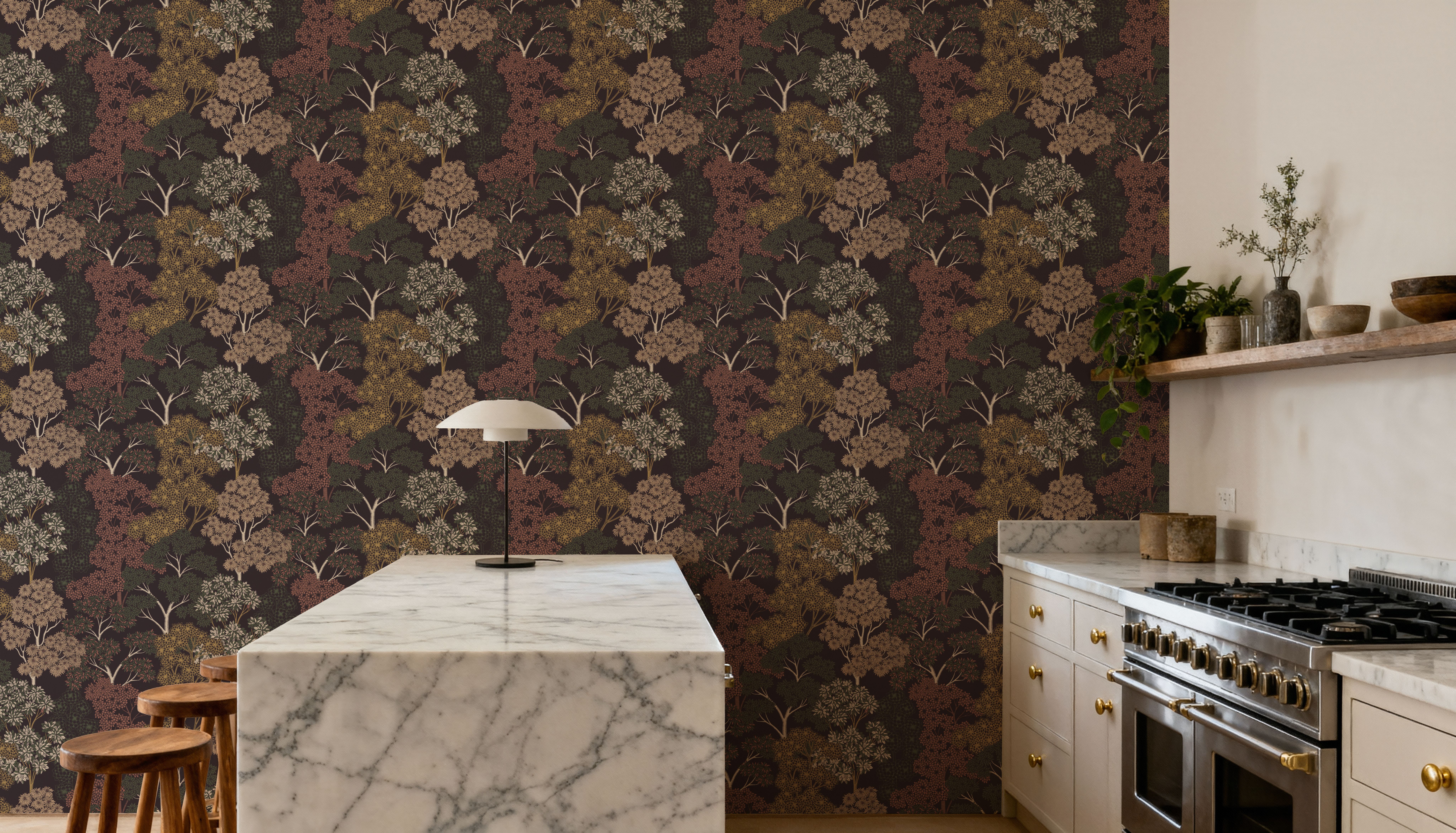 Overleaf Woodland Pattern, Cocoa