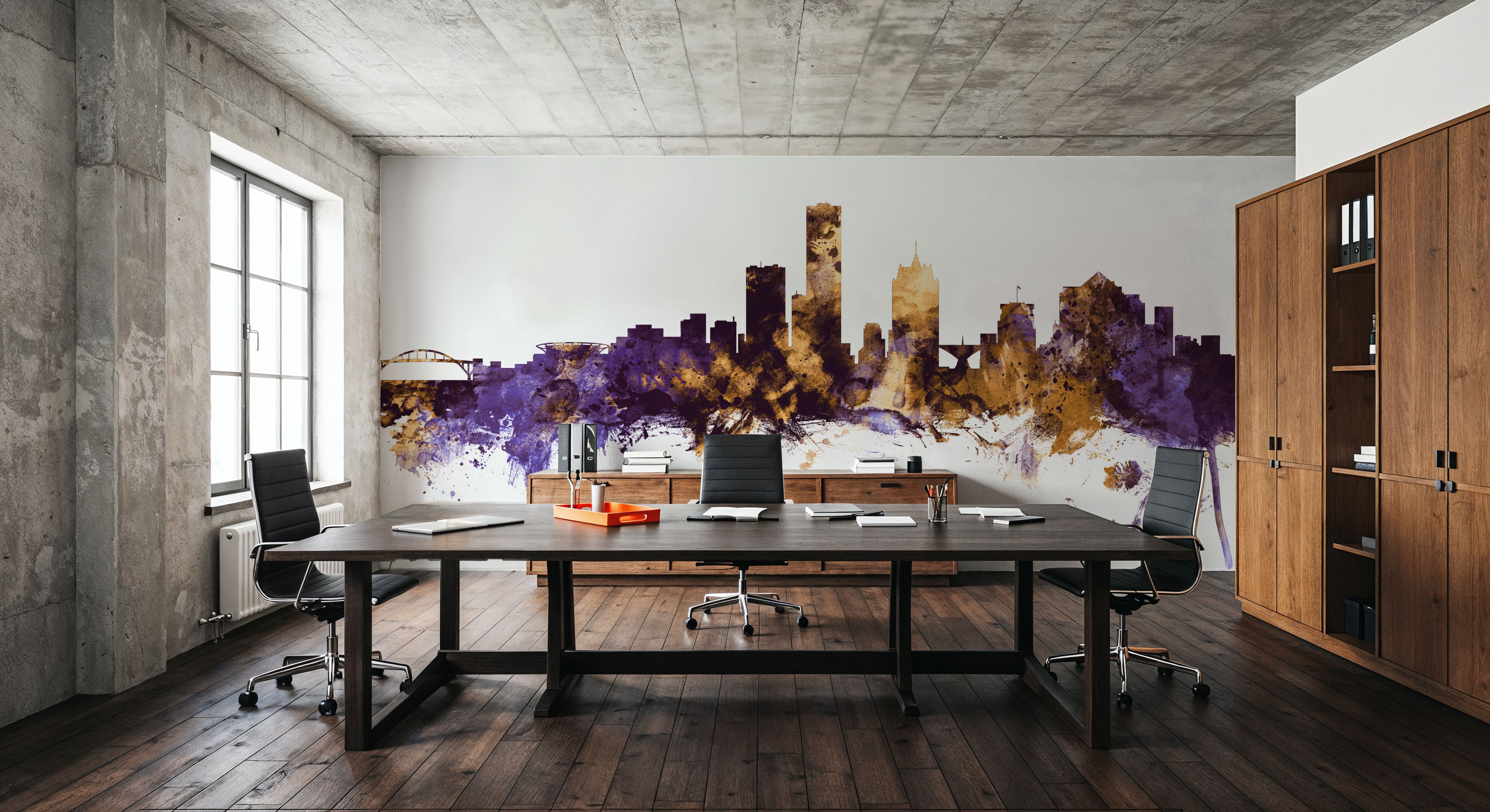 Milwaukee Wisconsin Skyline Purple & Gold