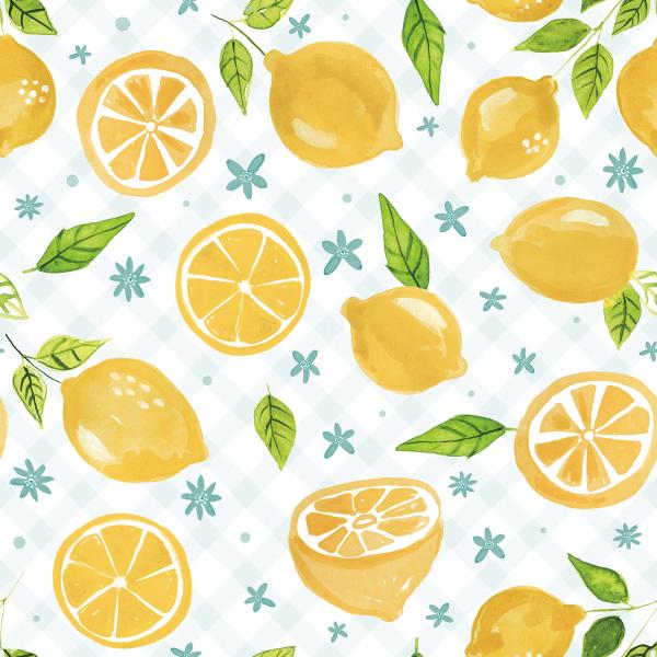 Mellow Lemons White premium wallpaper | Shop tailored walls on wallism.com