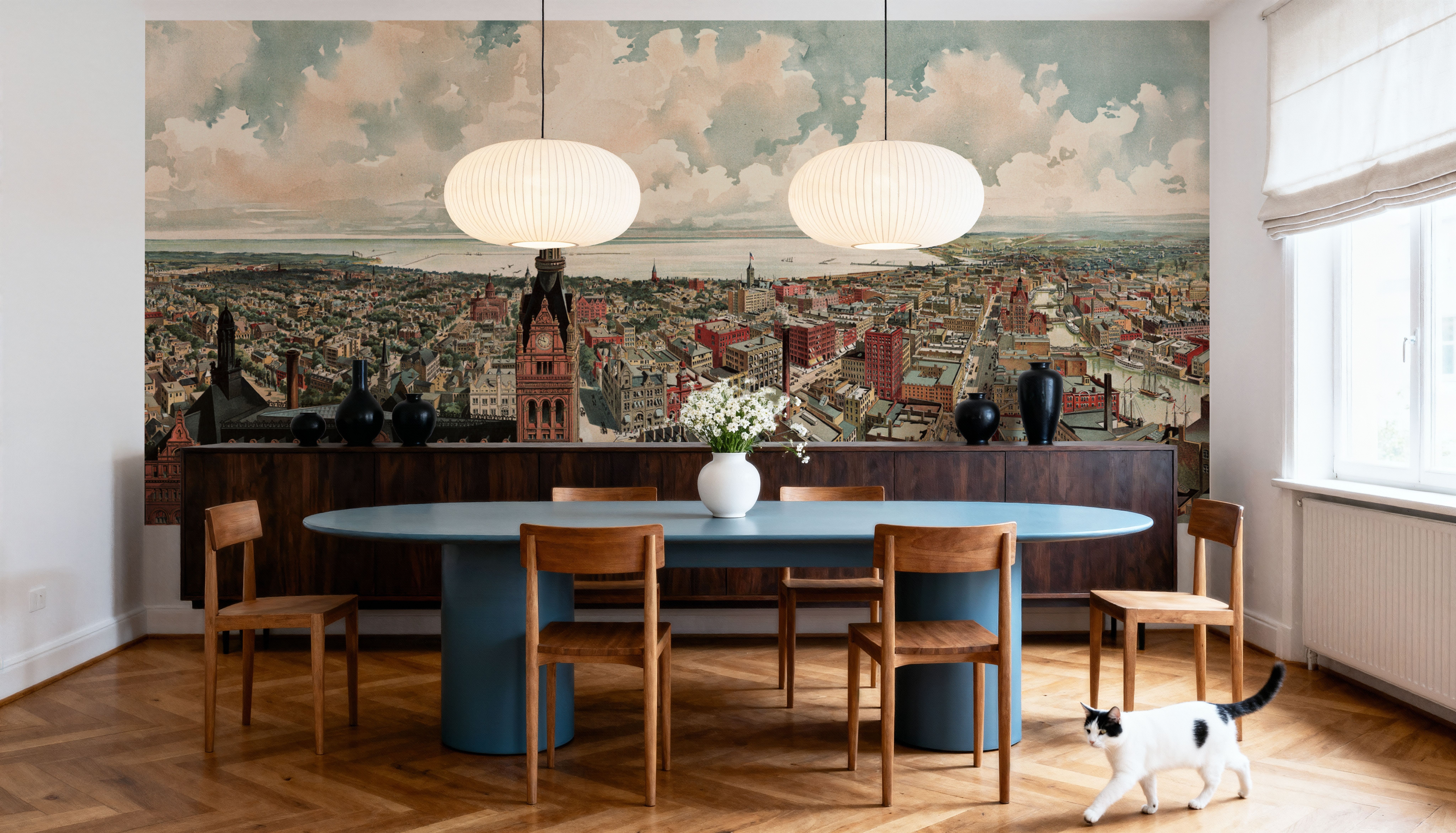 Old View of Milwaukee, Wisconsin, Wallpaper