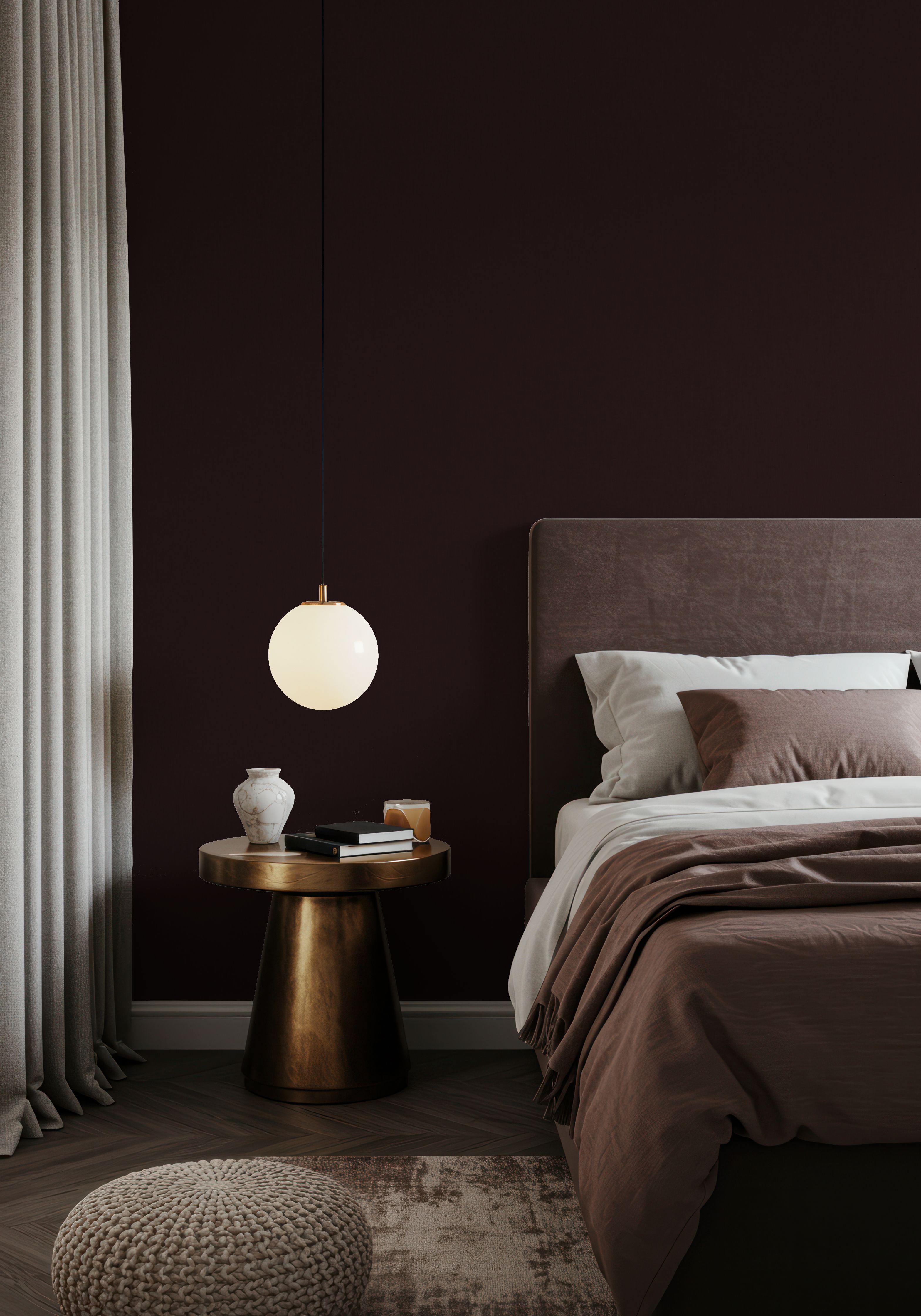 Linen Mist Murky Collection, Burgundy, Wallpaper