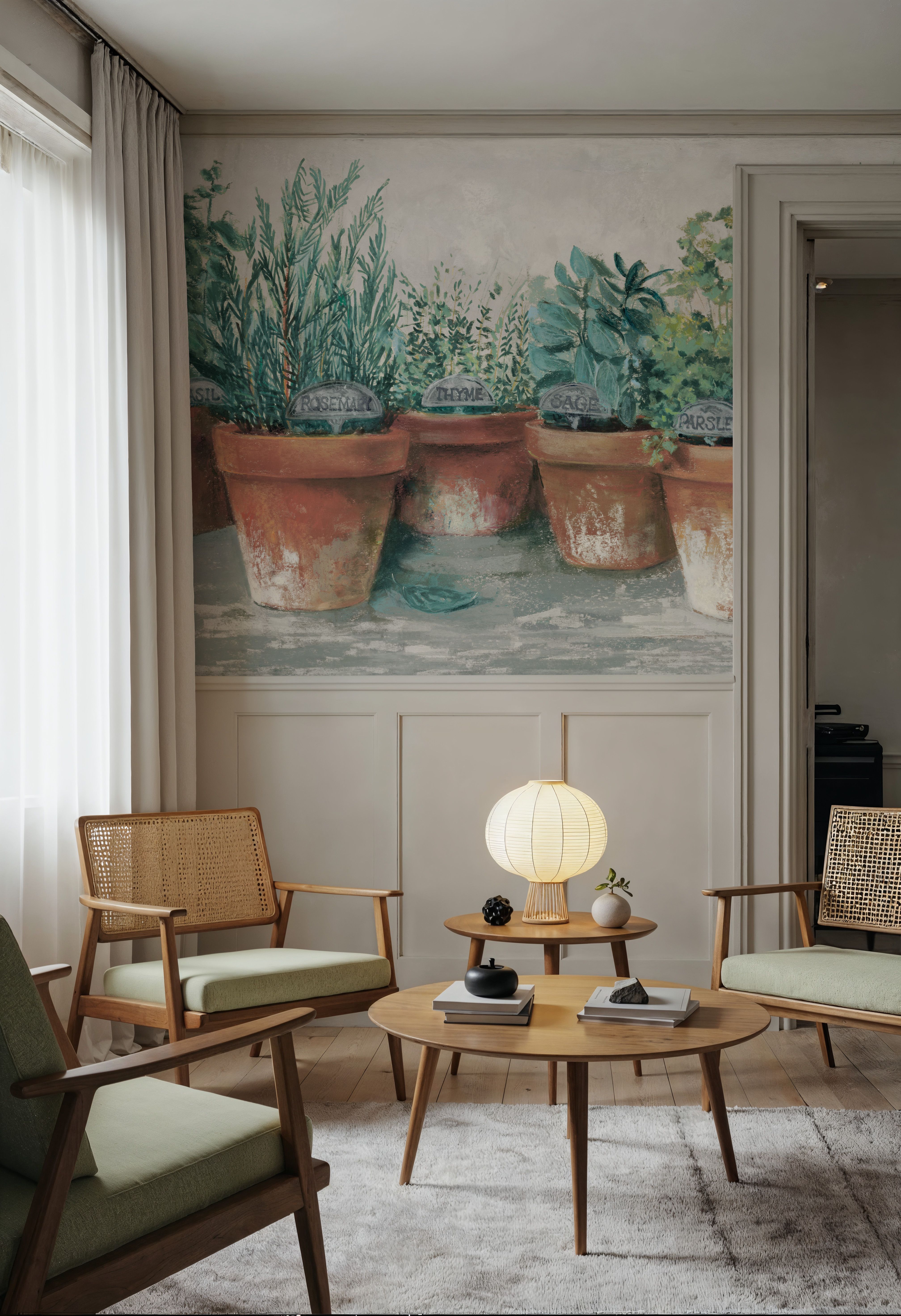 Pots of Herbs II Cottage