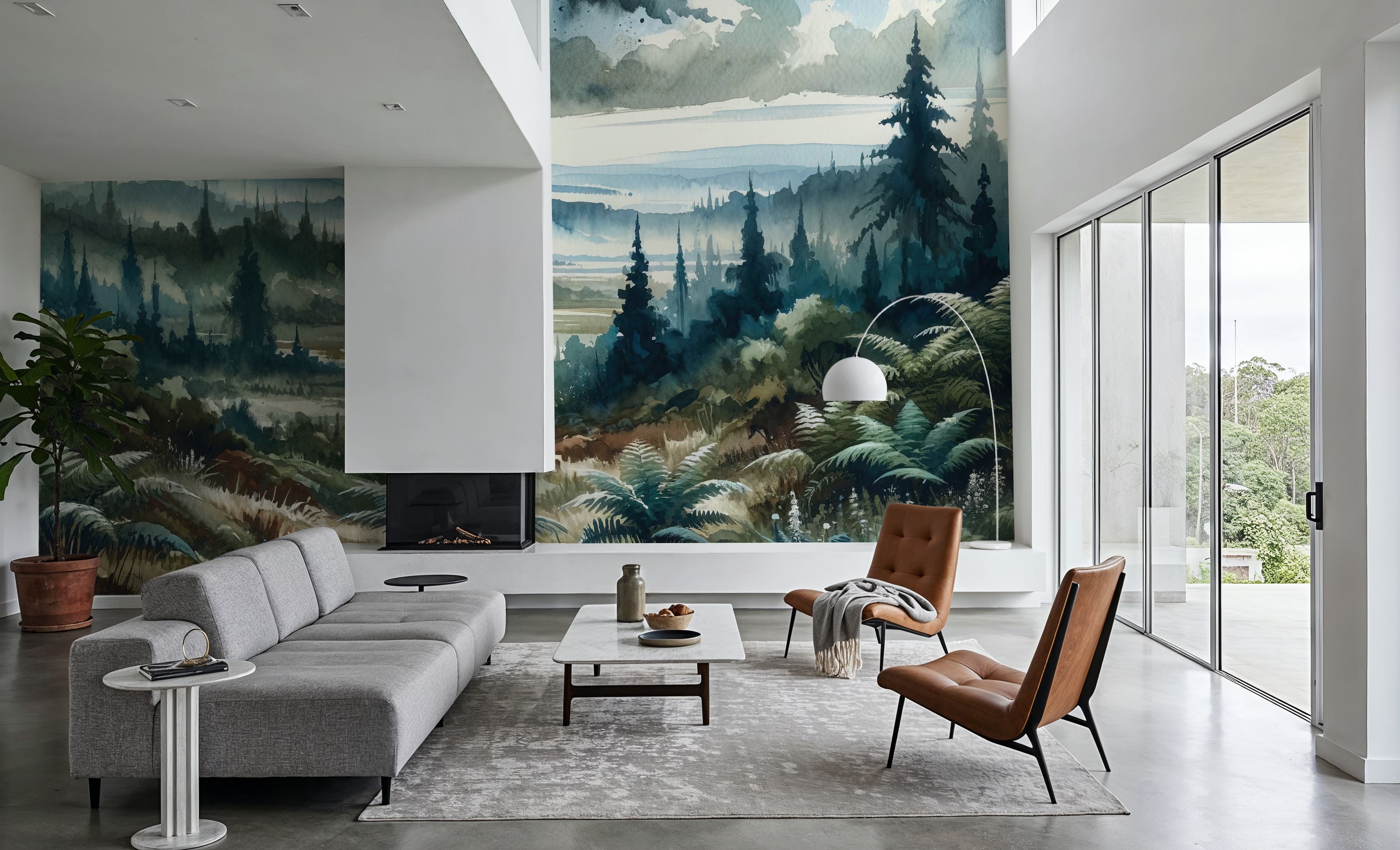 Misty Mountain Valley Landscape, Wallpaper