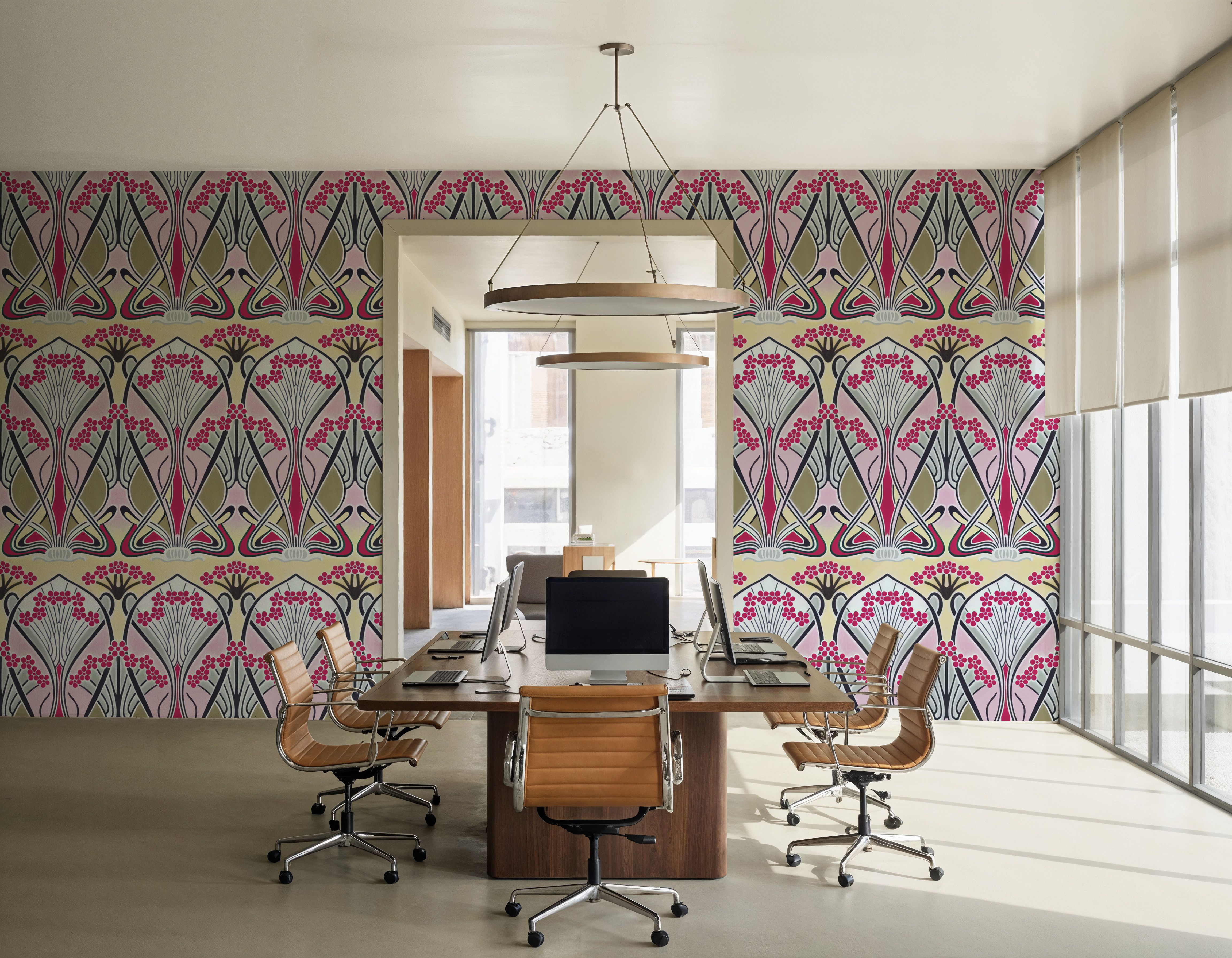 Floral Art Deco Aura, Pink Pop