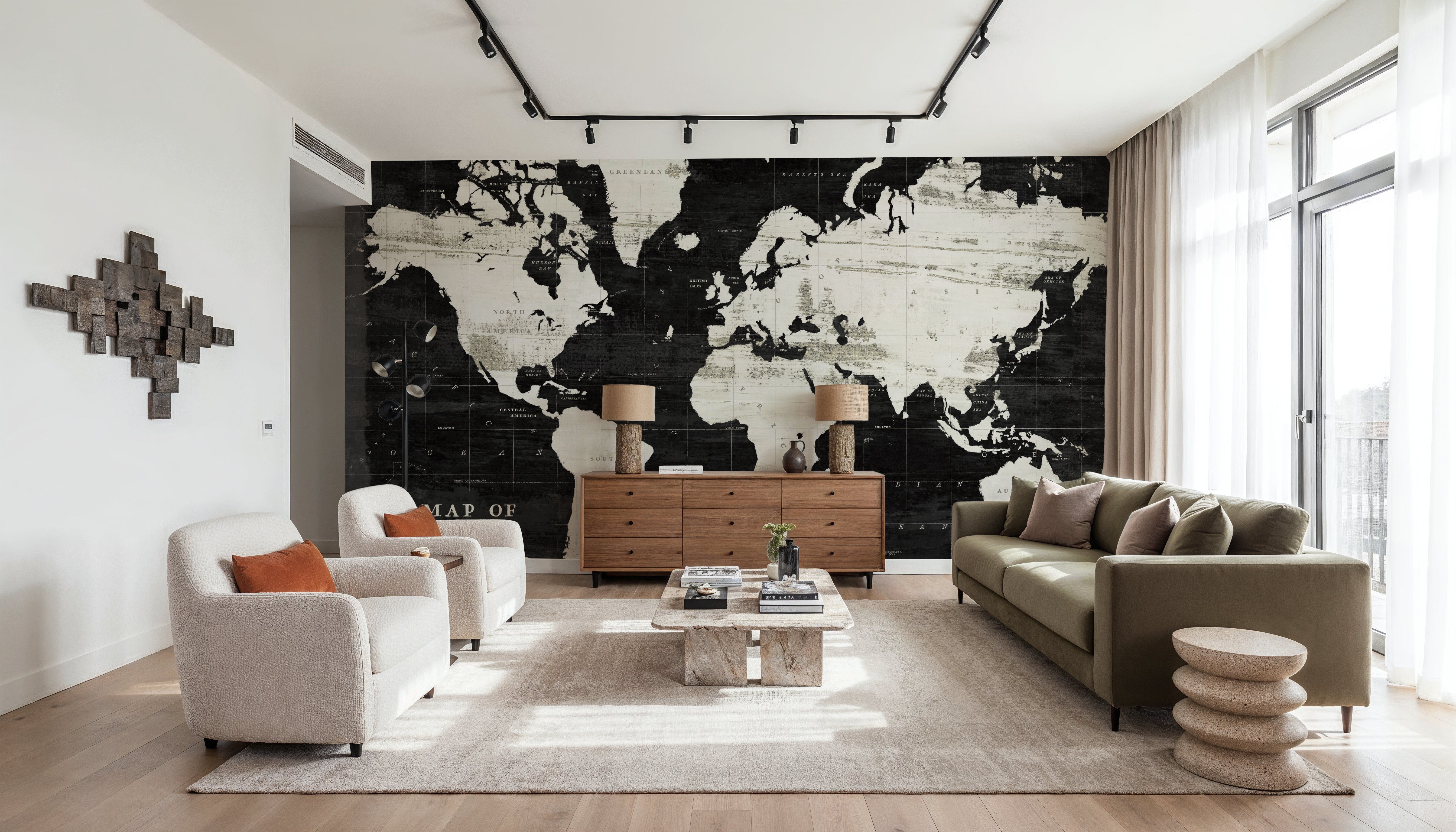 World Map Black, Wallpaper