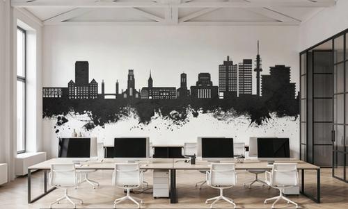 Duisburg Germany Skyline Black & White