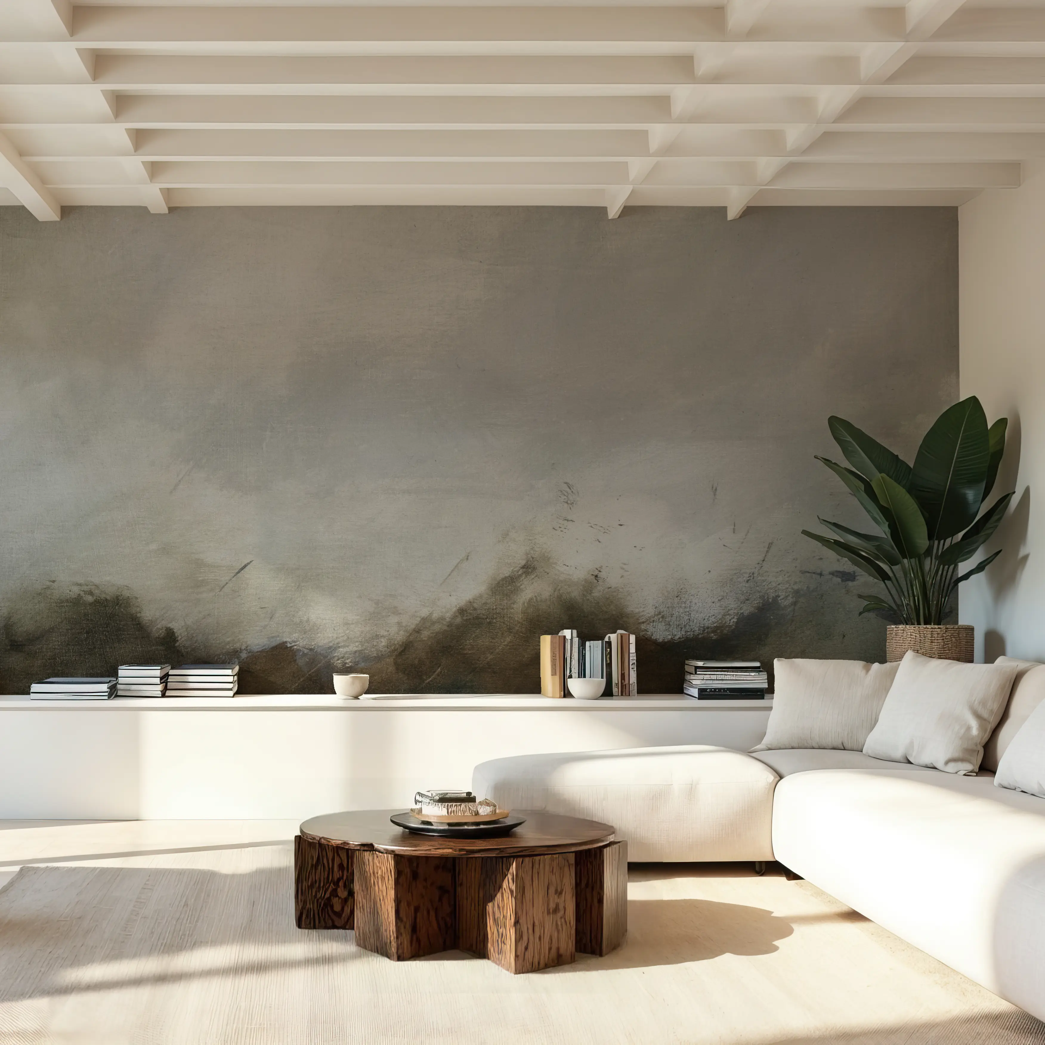 Wall Mural - Along the Canal - Abstract Landscapes mural wallpaper - Gray - Living room - Wallism UK - Peel & Stick or Paste-the-Wall