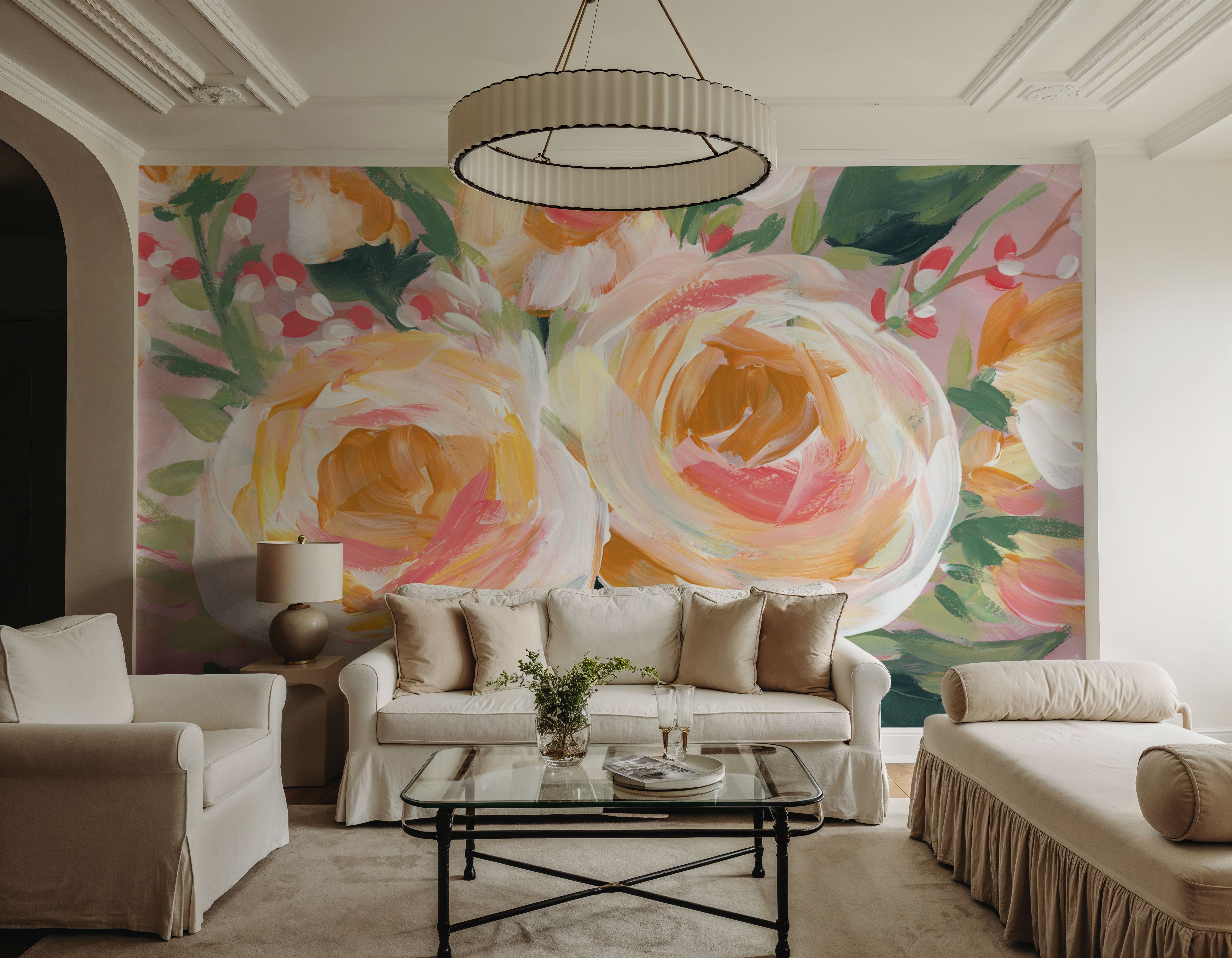 Spring Blooms in Striped Vase II