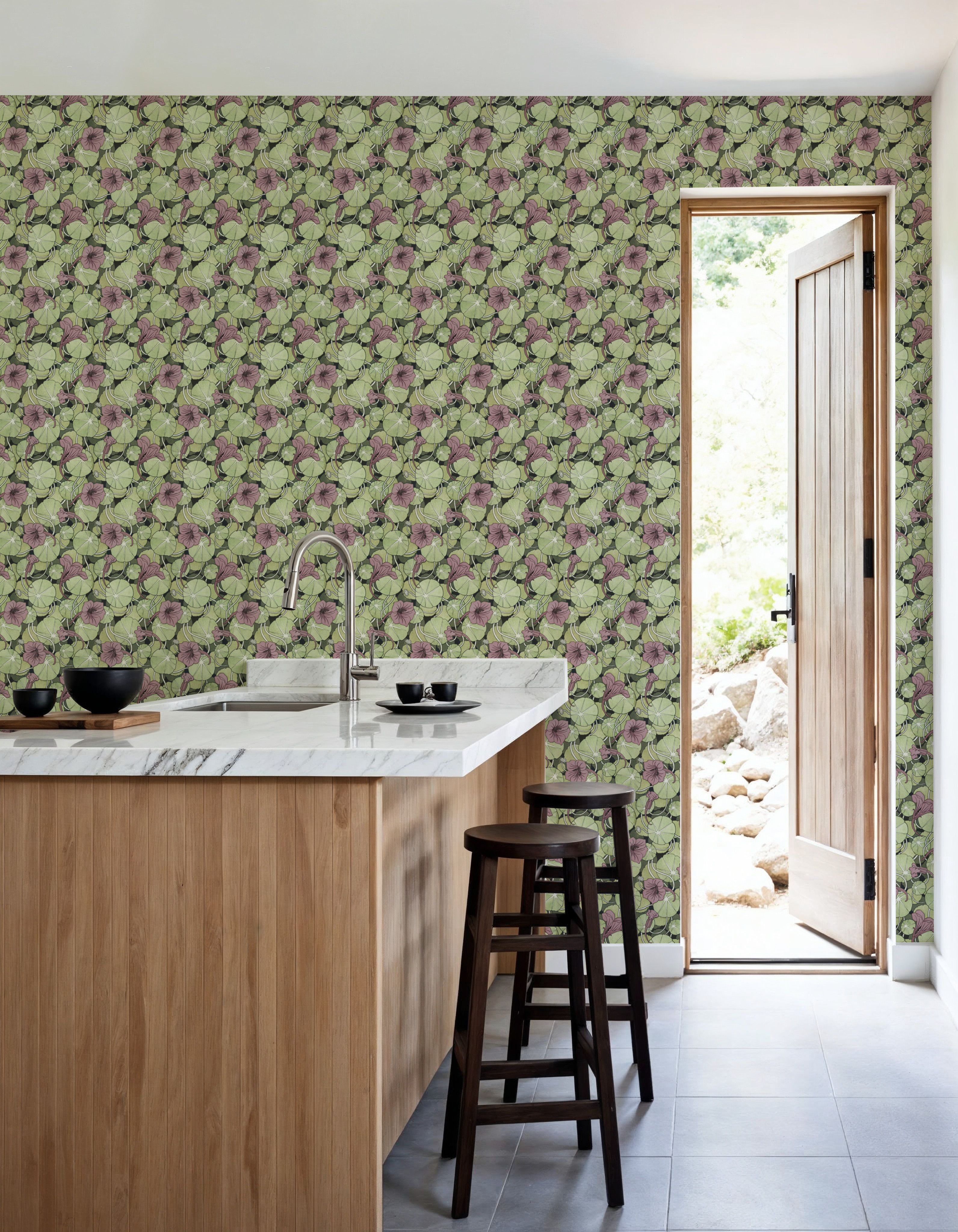 Nasturtium Verdure, Dusty Plum