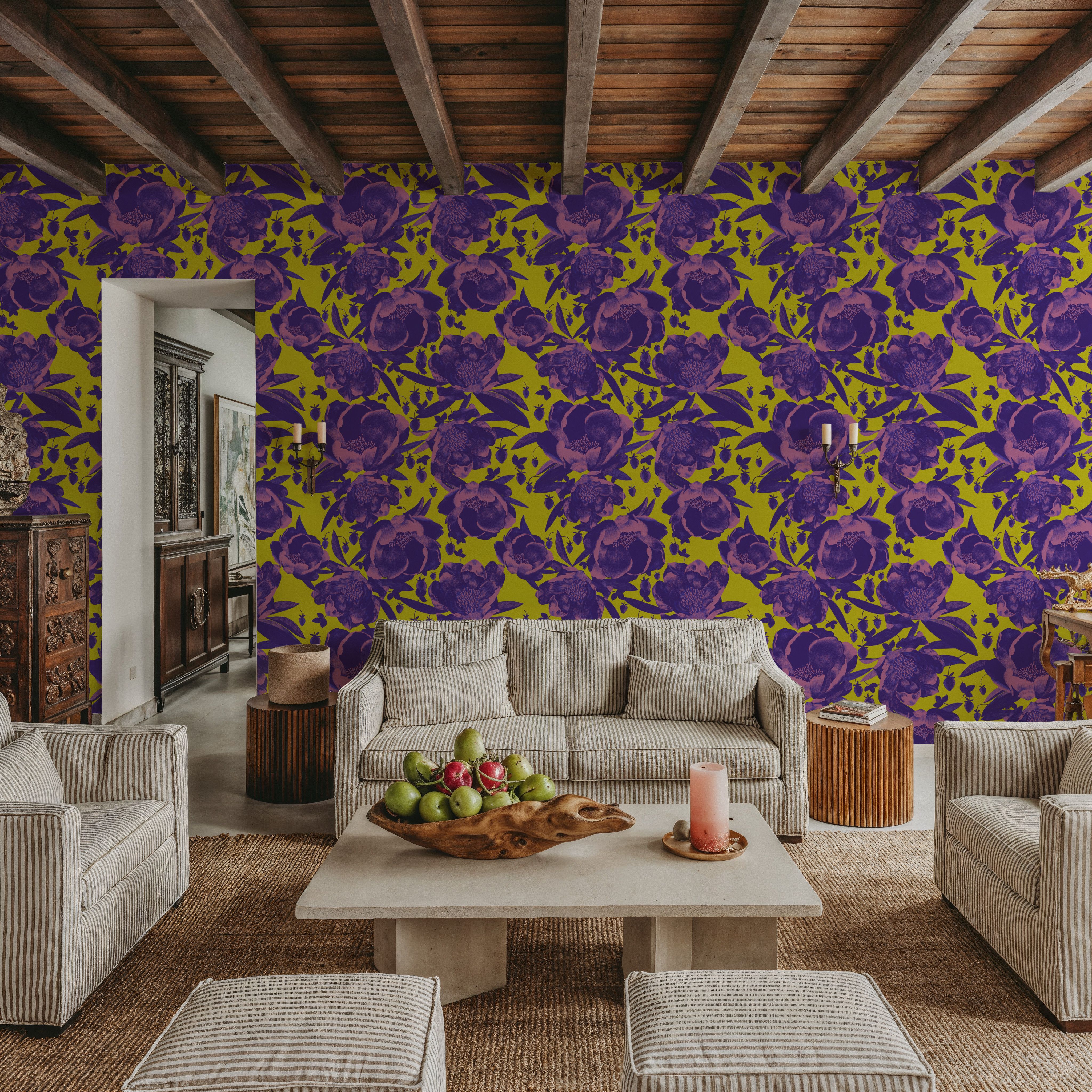 Pop Peonies, Purple & Lime