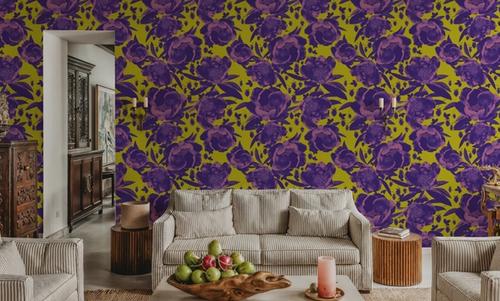 Pop Peonies, Purple & Lime