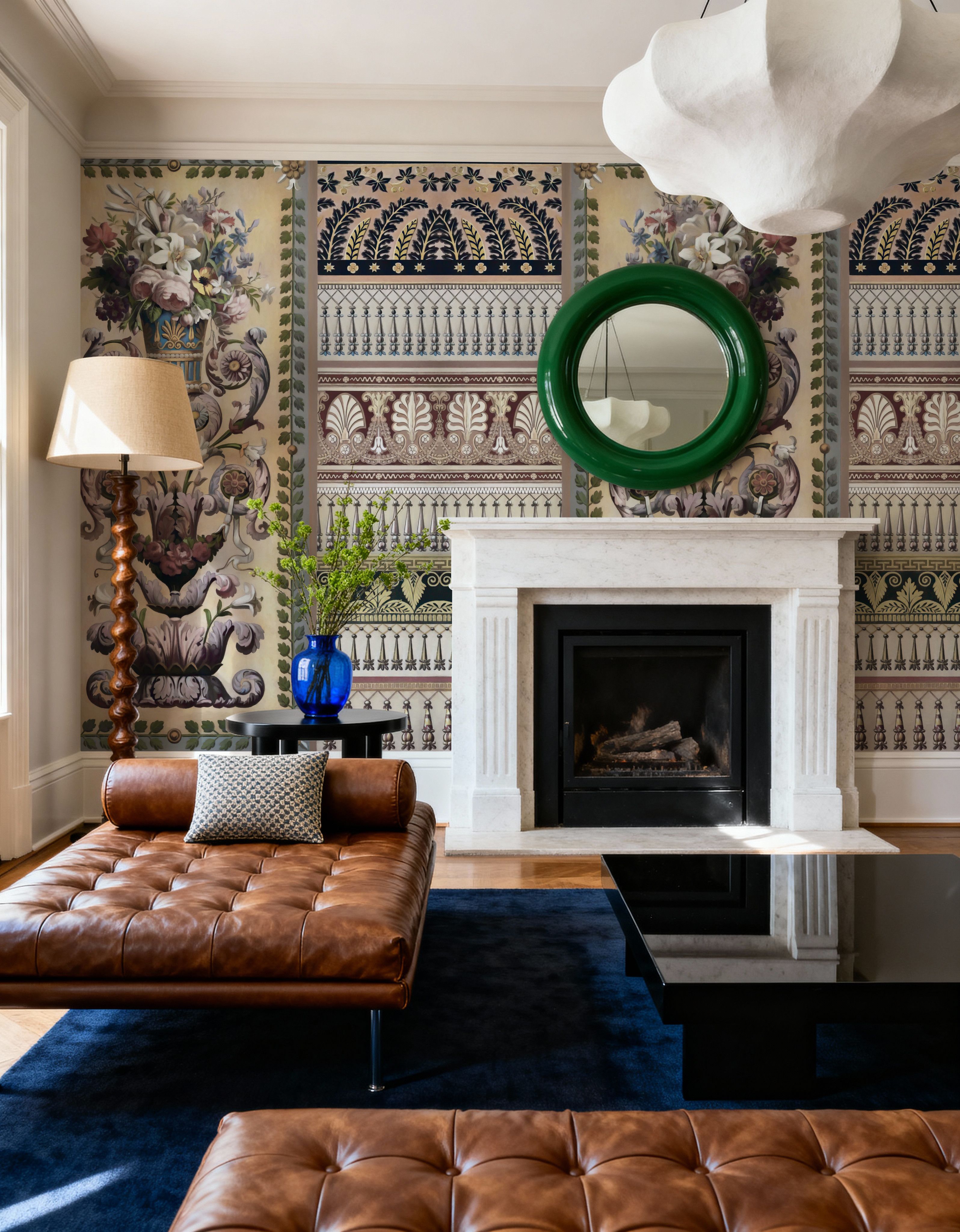 Papier Peint Panoramique - Flower Mountain, Multi - Folklorique Tridimensionnel - Chambre - Wallism Belgique - Encollage au mur ou Autocollant