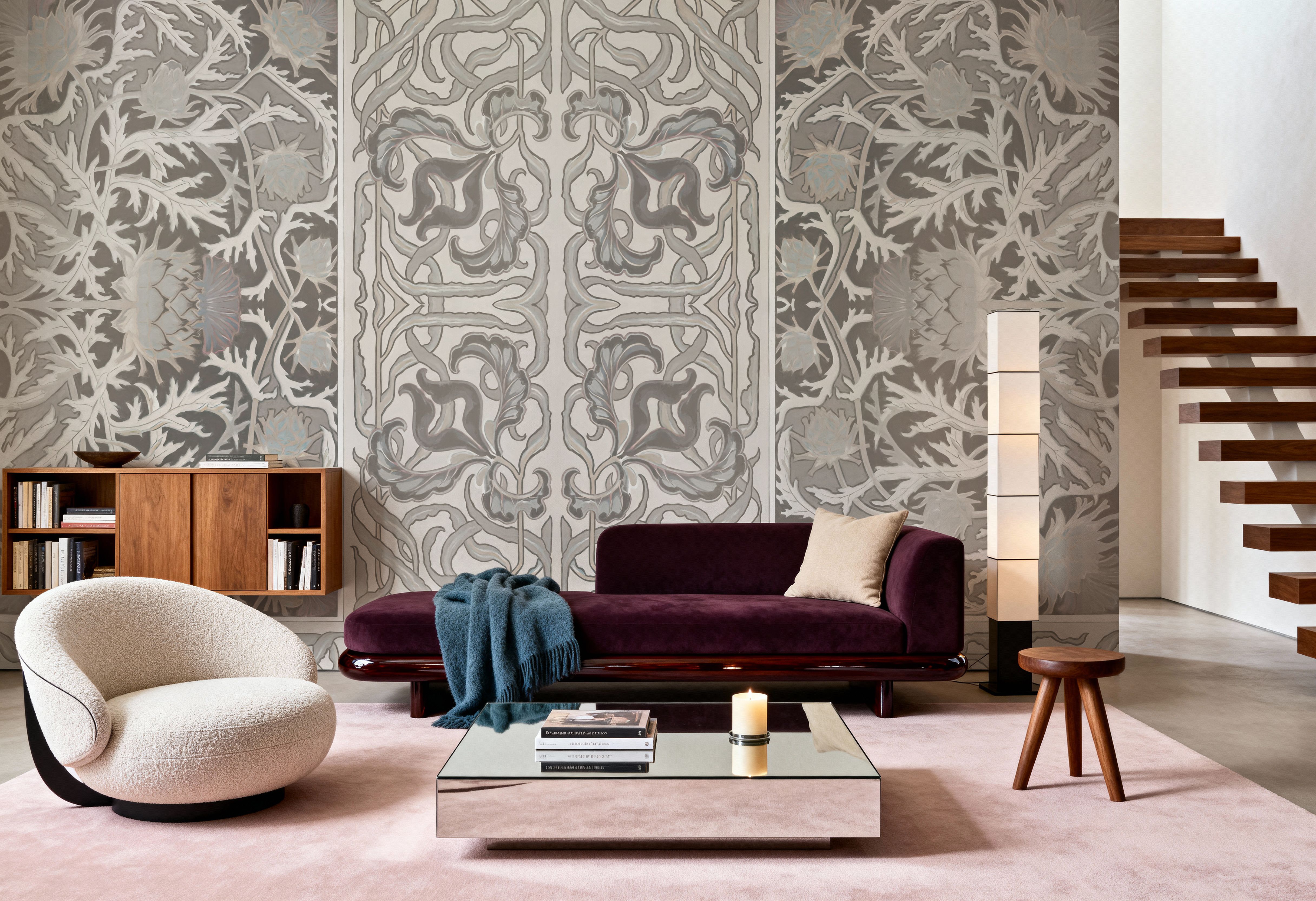 Iris & Thistle Ornament, Gray