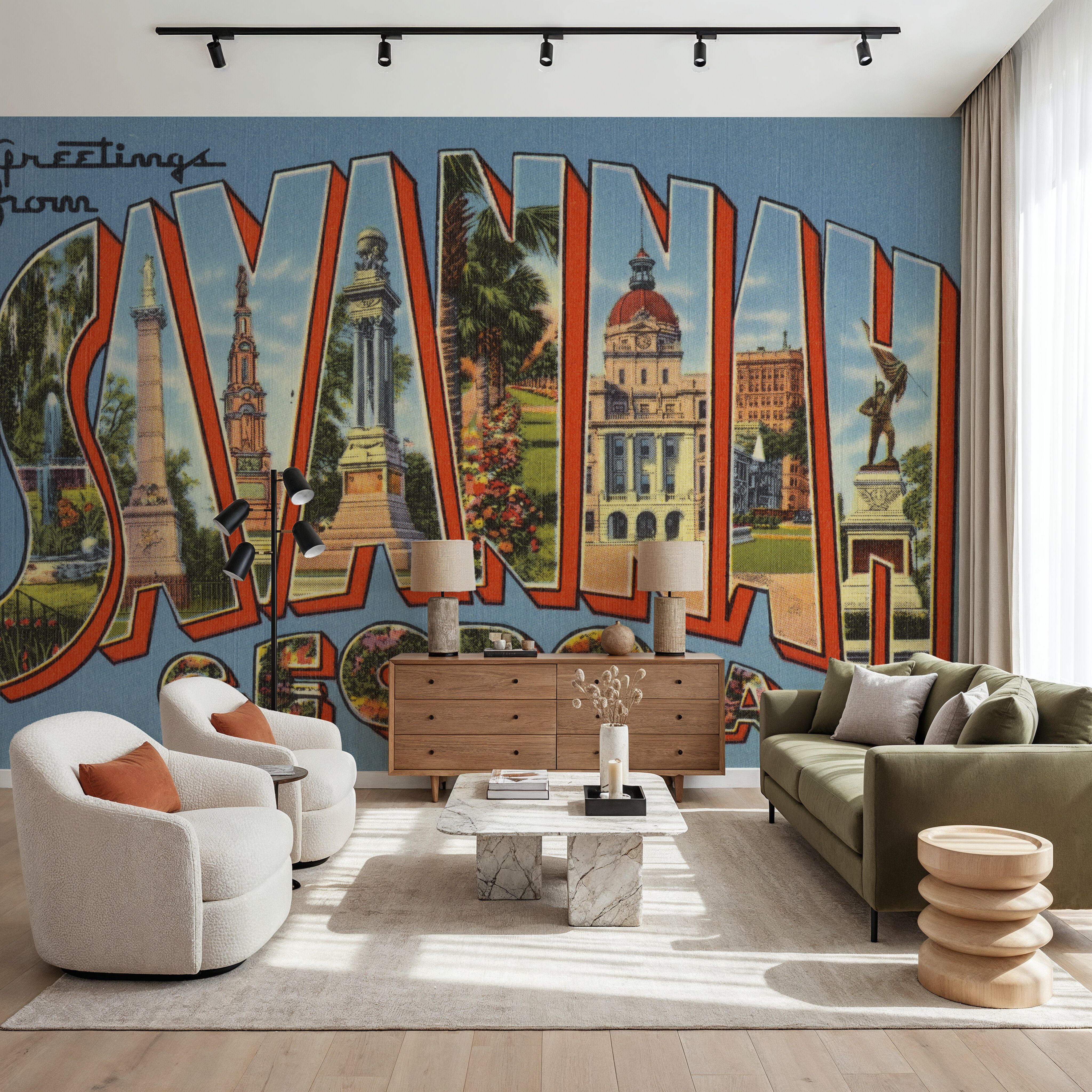 Greetings from Savannah - Screenprint Postcard