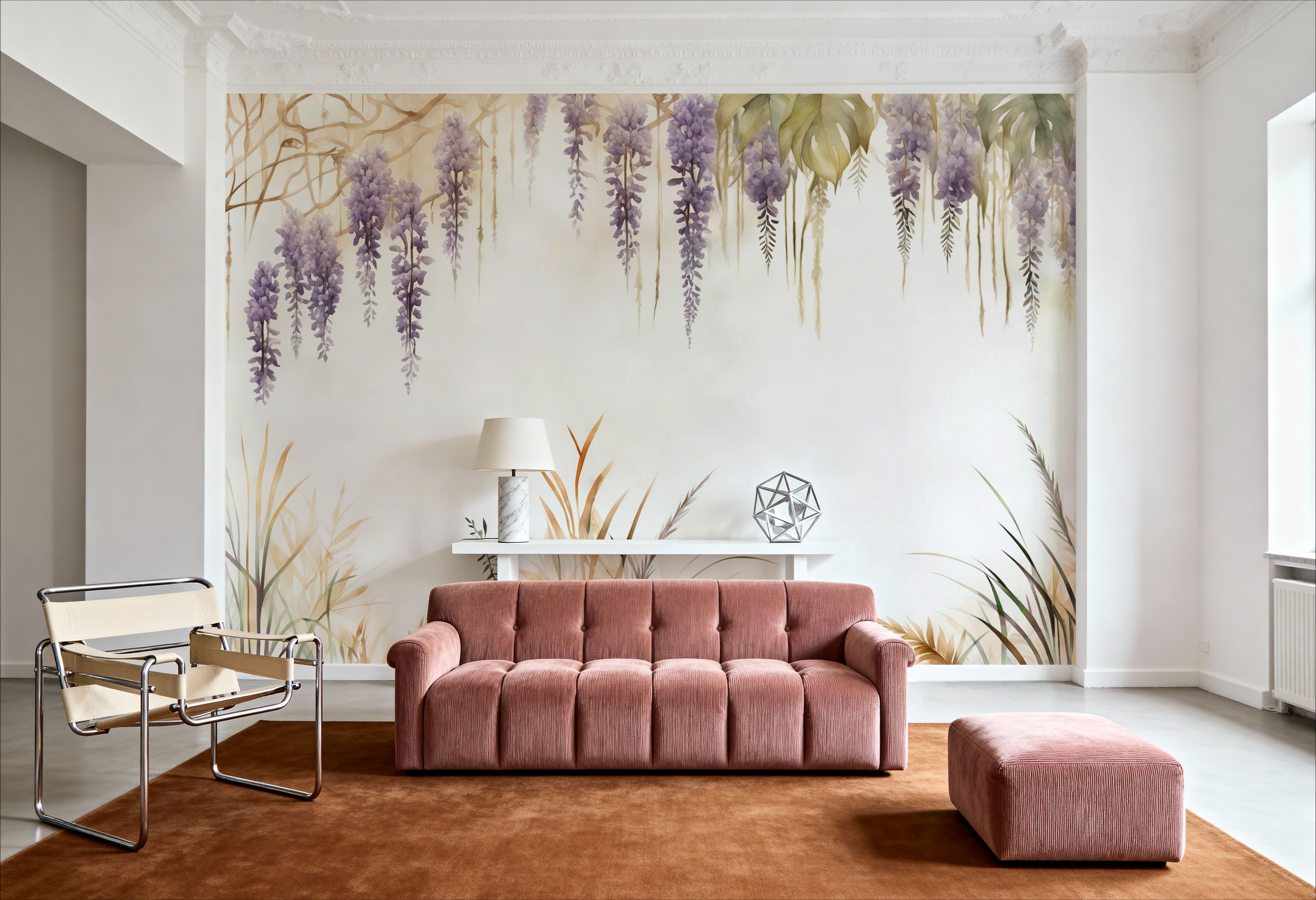 Wisteria and Field Grasses