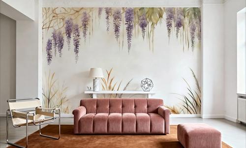 Wisteria and Field Grasses