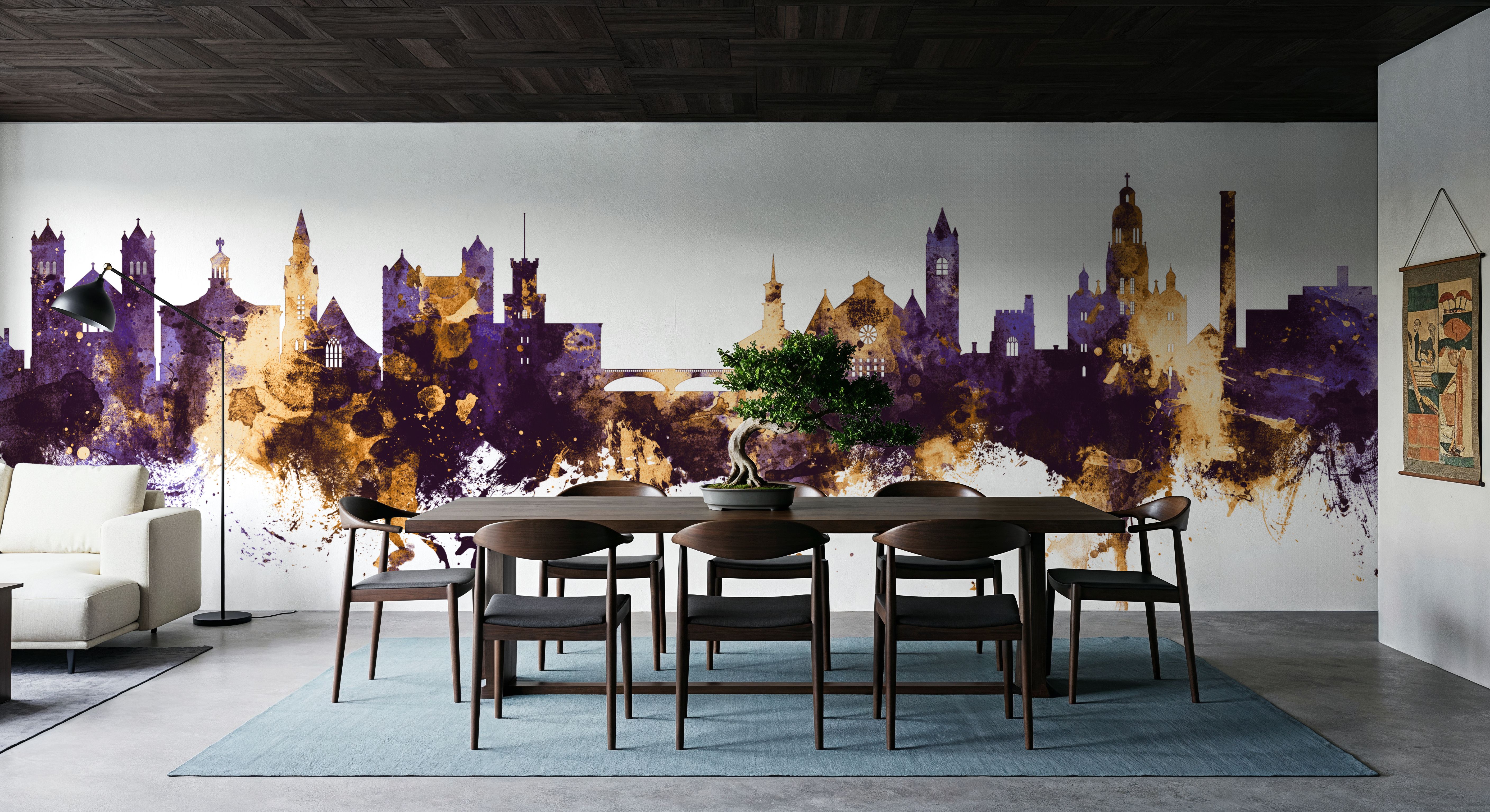 Nashua New Hampshire Skyline Purple & Gold