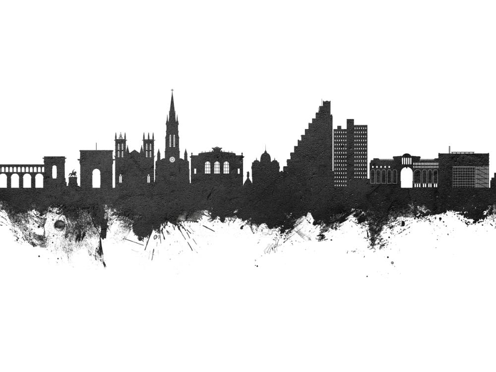 Montpellier Skyline Black & White