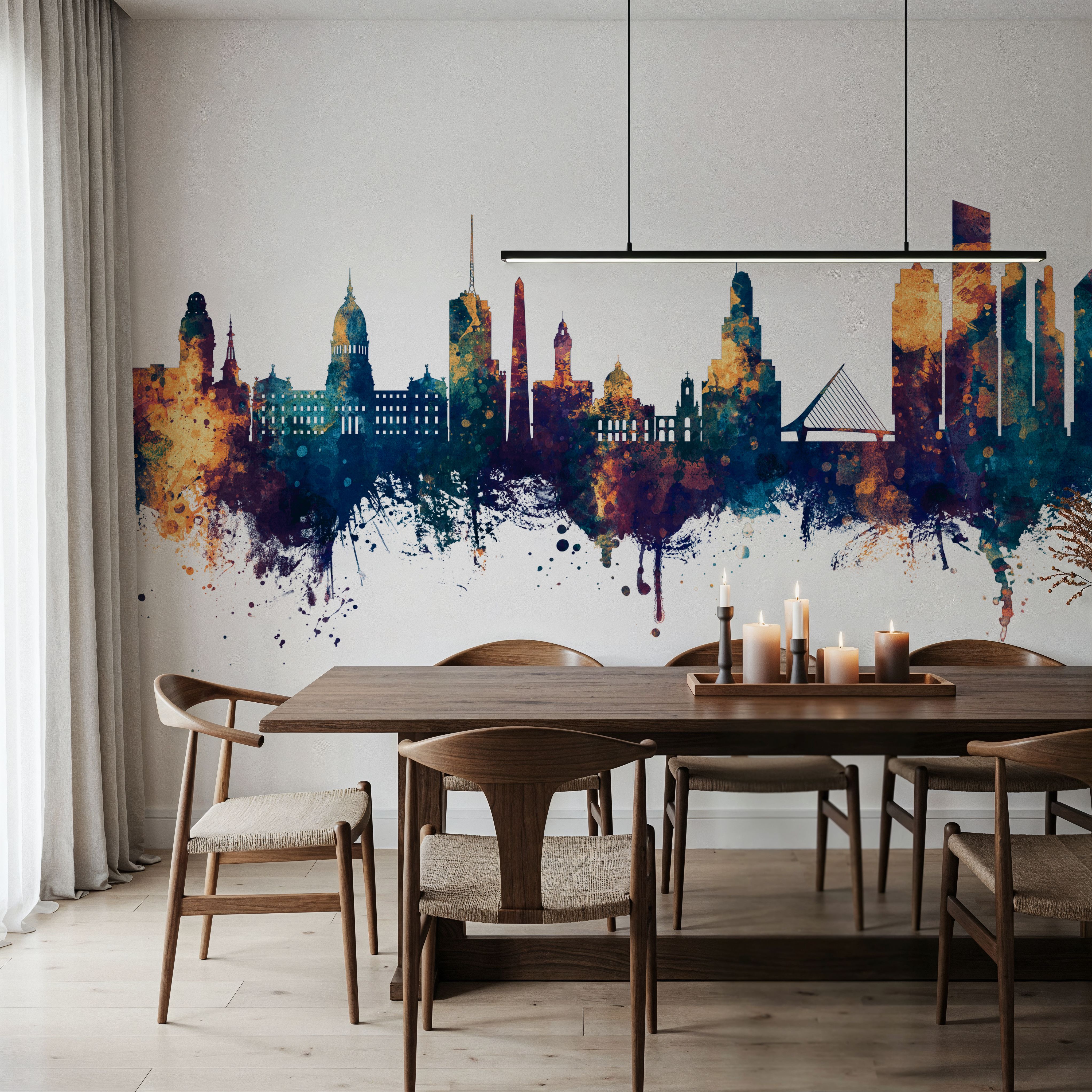 Buenos Aires Argentina Skyline Blue & Bronze