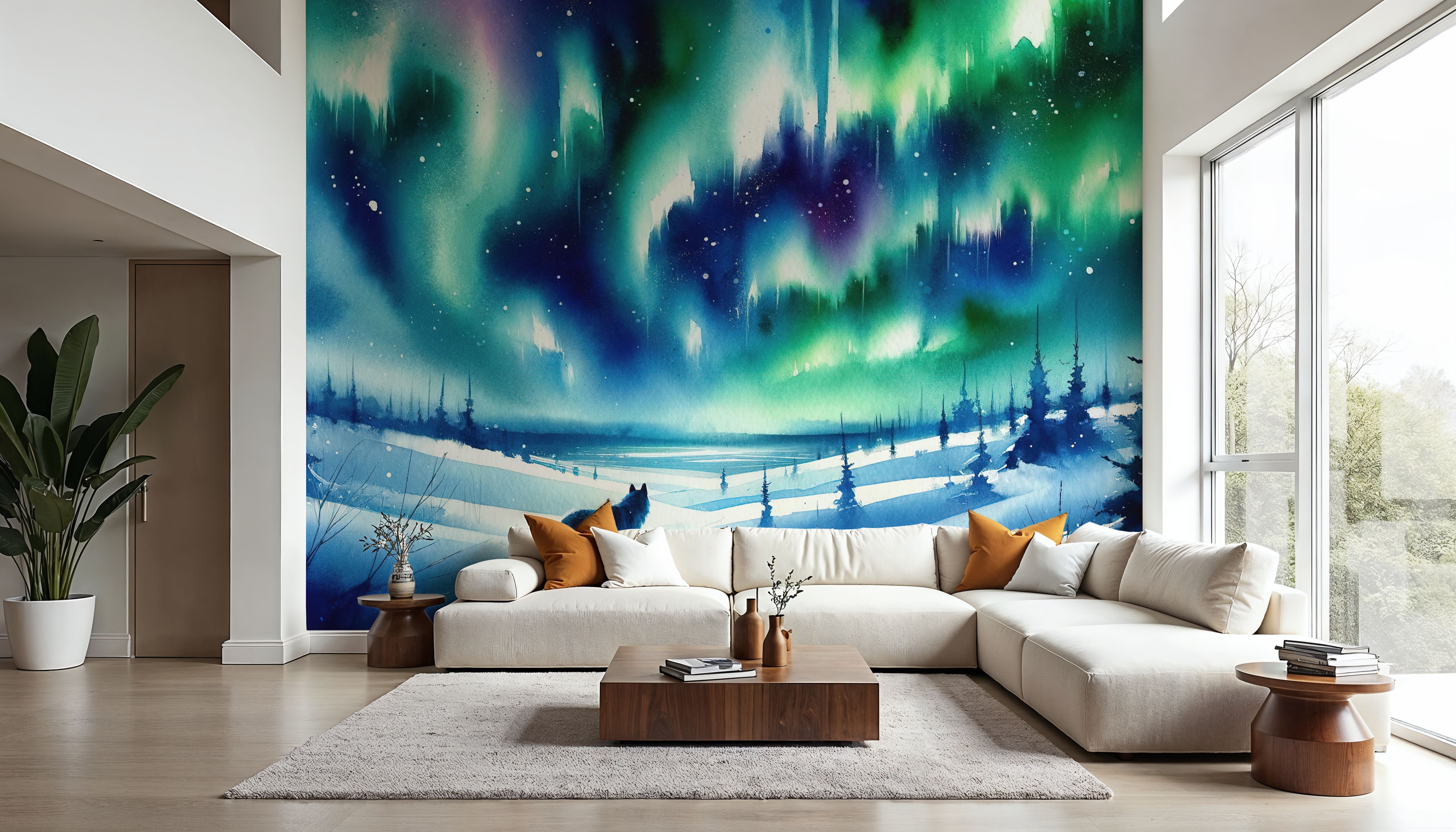 Arctic Fox and Northern Lights