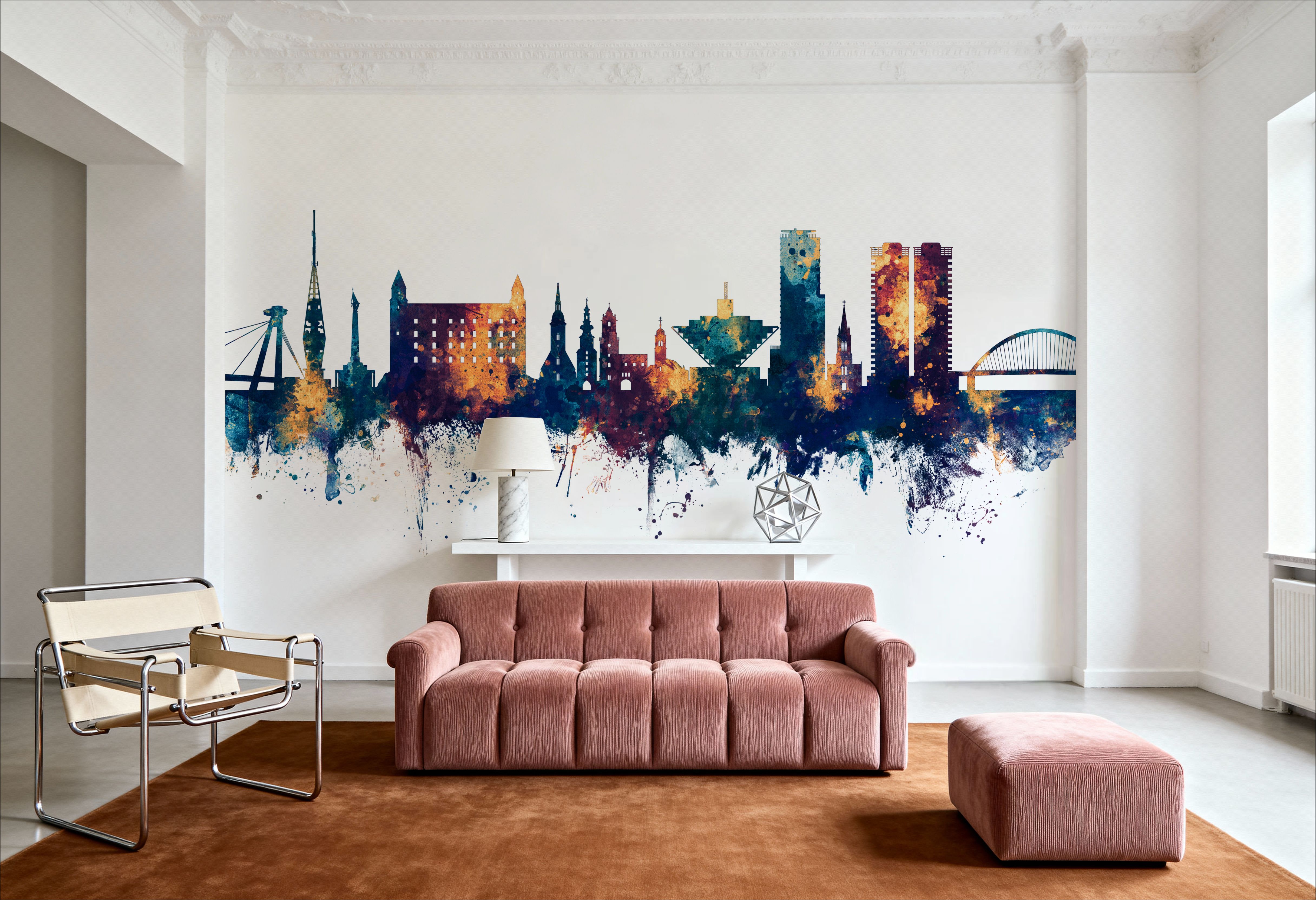 Bratislava Slovakia Skyline Blue & Bronze