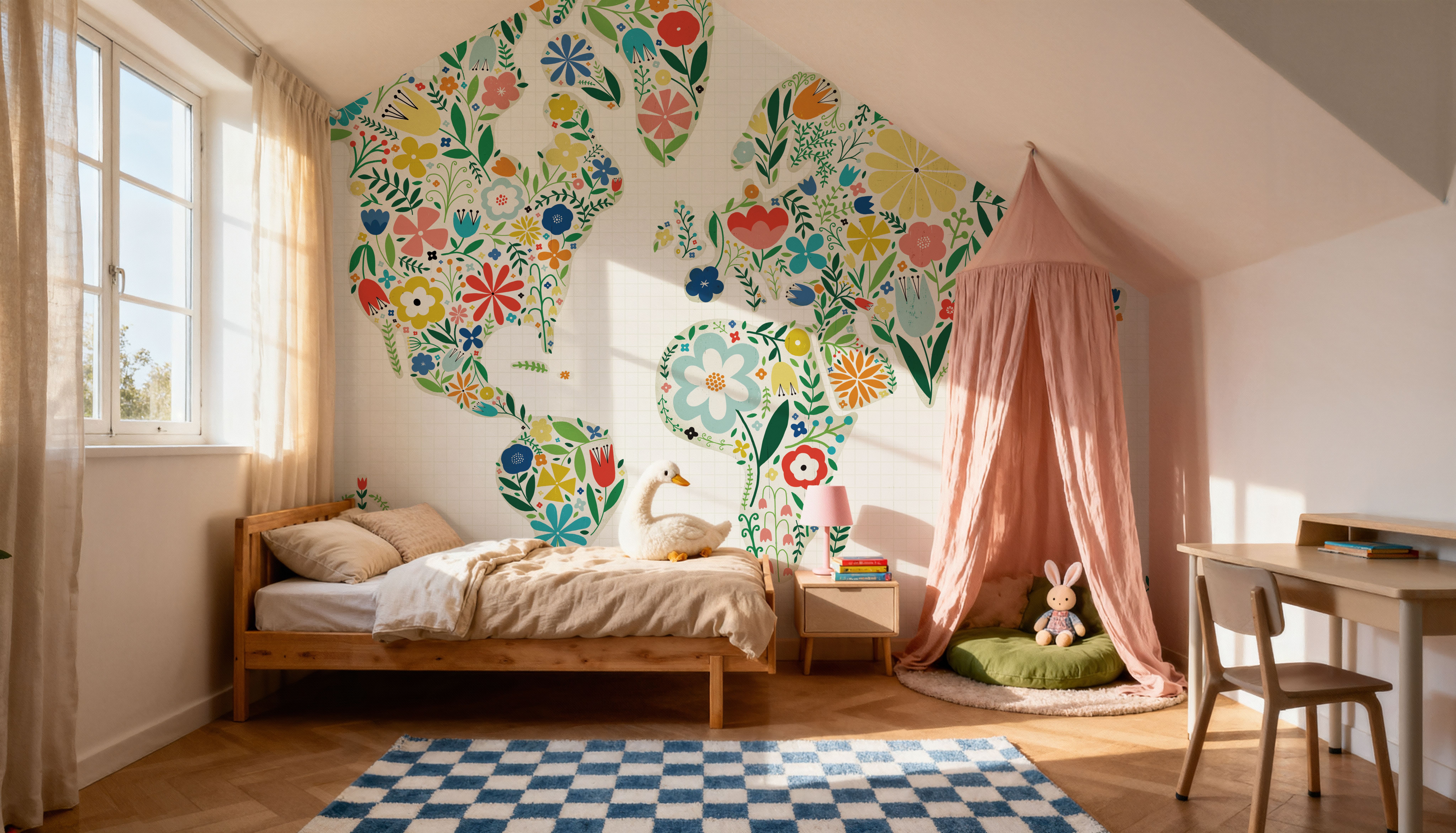 Floral World White