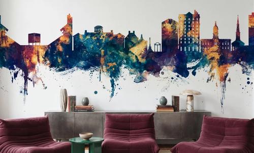 Athens Georgia Skyline Blue & Bronze