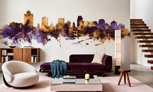 Salt Lake City Utah Skyline Purple & Gold