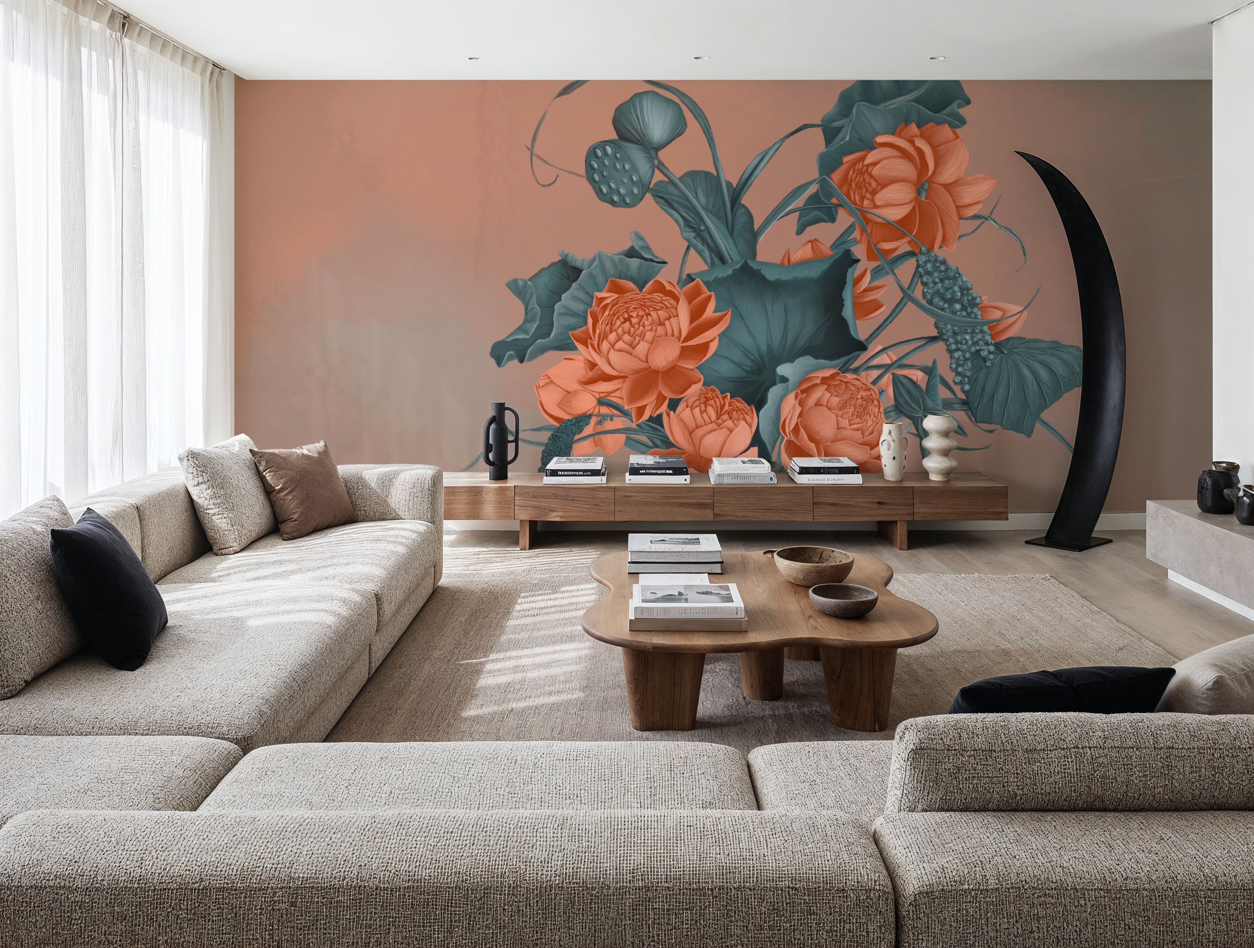 Humble Blooms - Peach and Teal