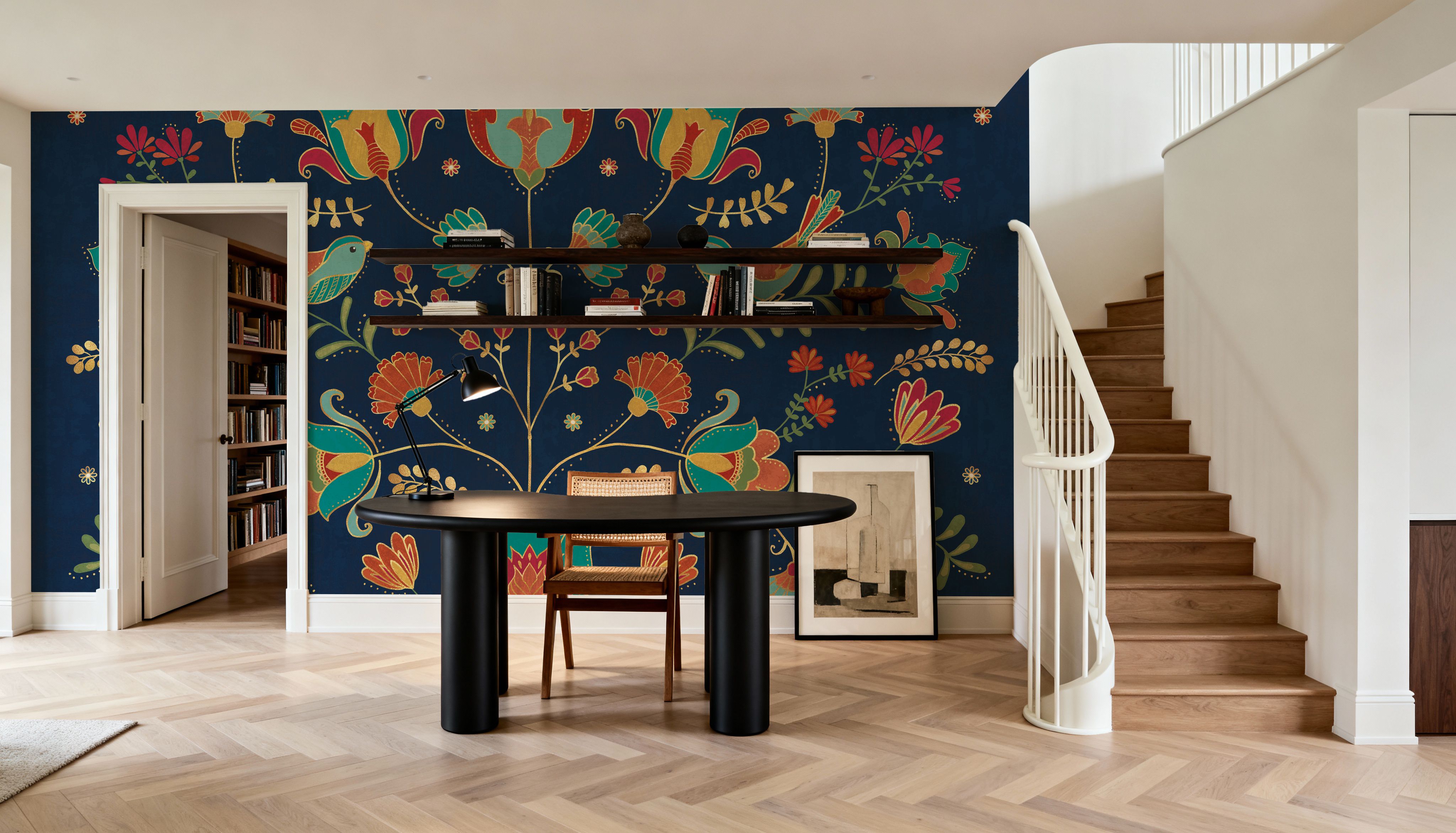 Folk Floral I Dark