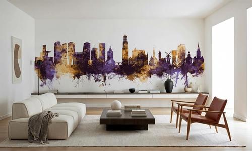 Utrecht The Netherlands Skyline Purple & Gold