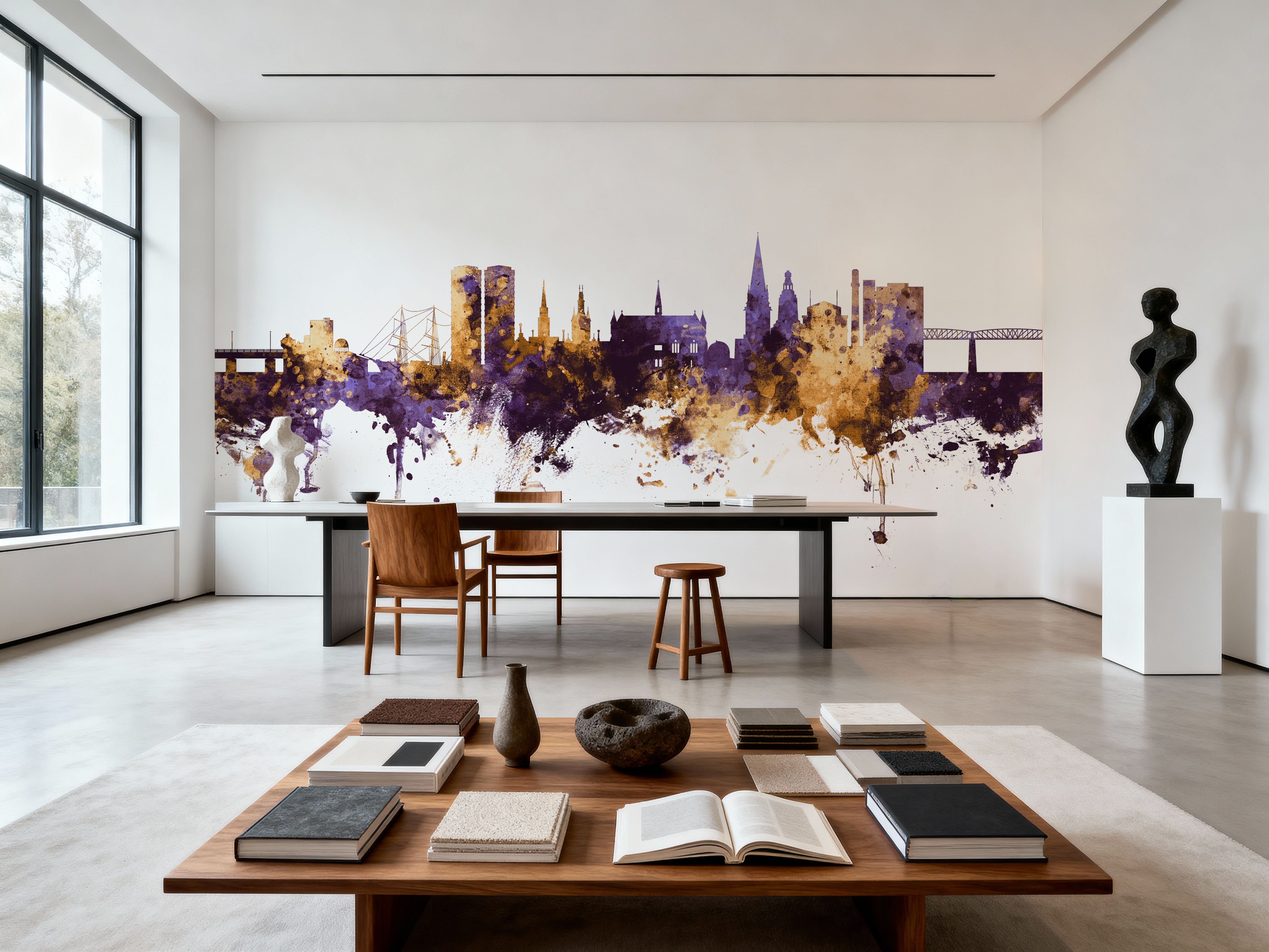 Dundee Scotland Skyline Purple & Gold