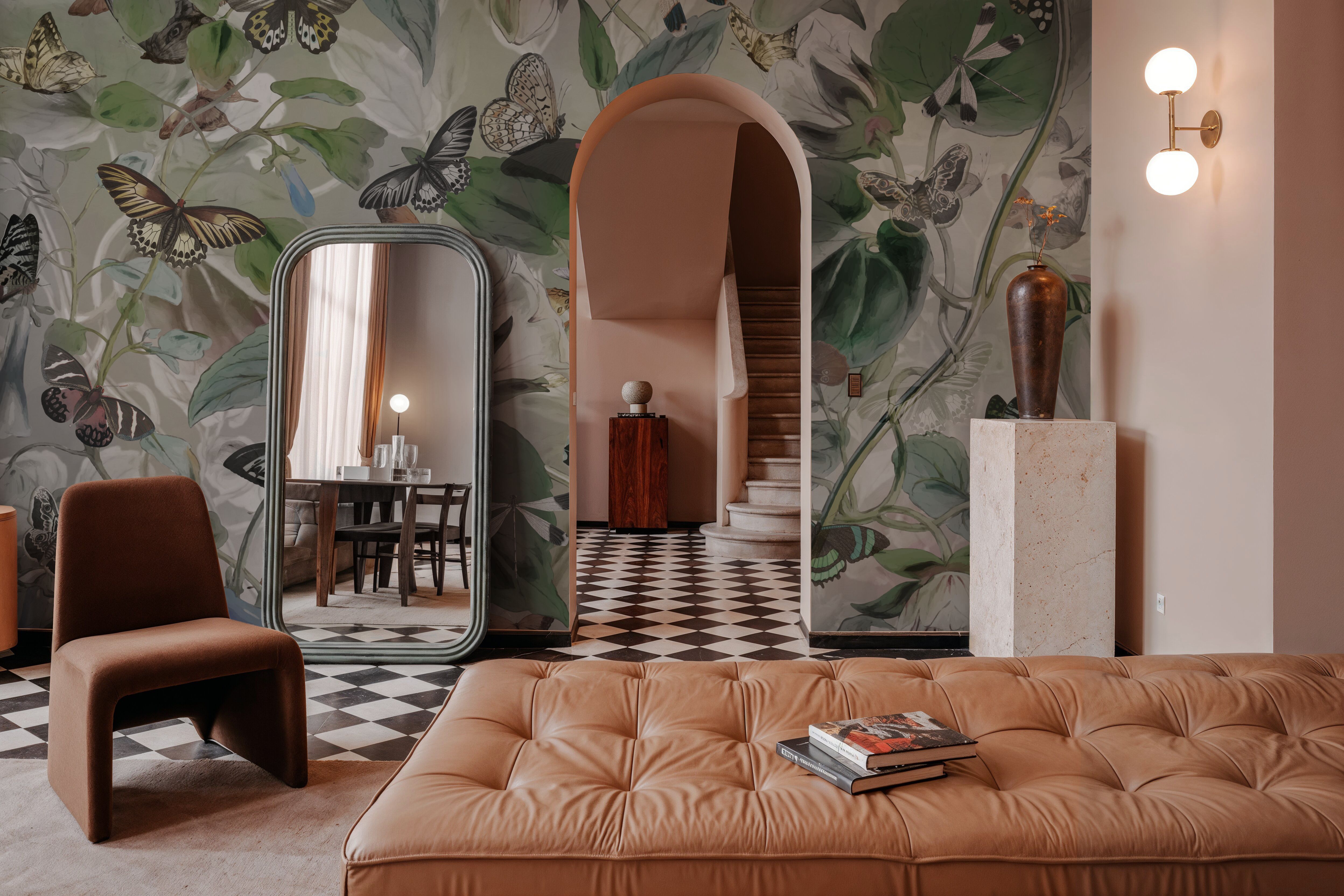 Butterfly Paradise Dark Green, Tapet