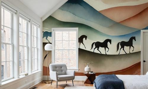 Tranquil Horse Escape in Art Deco