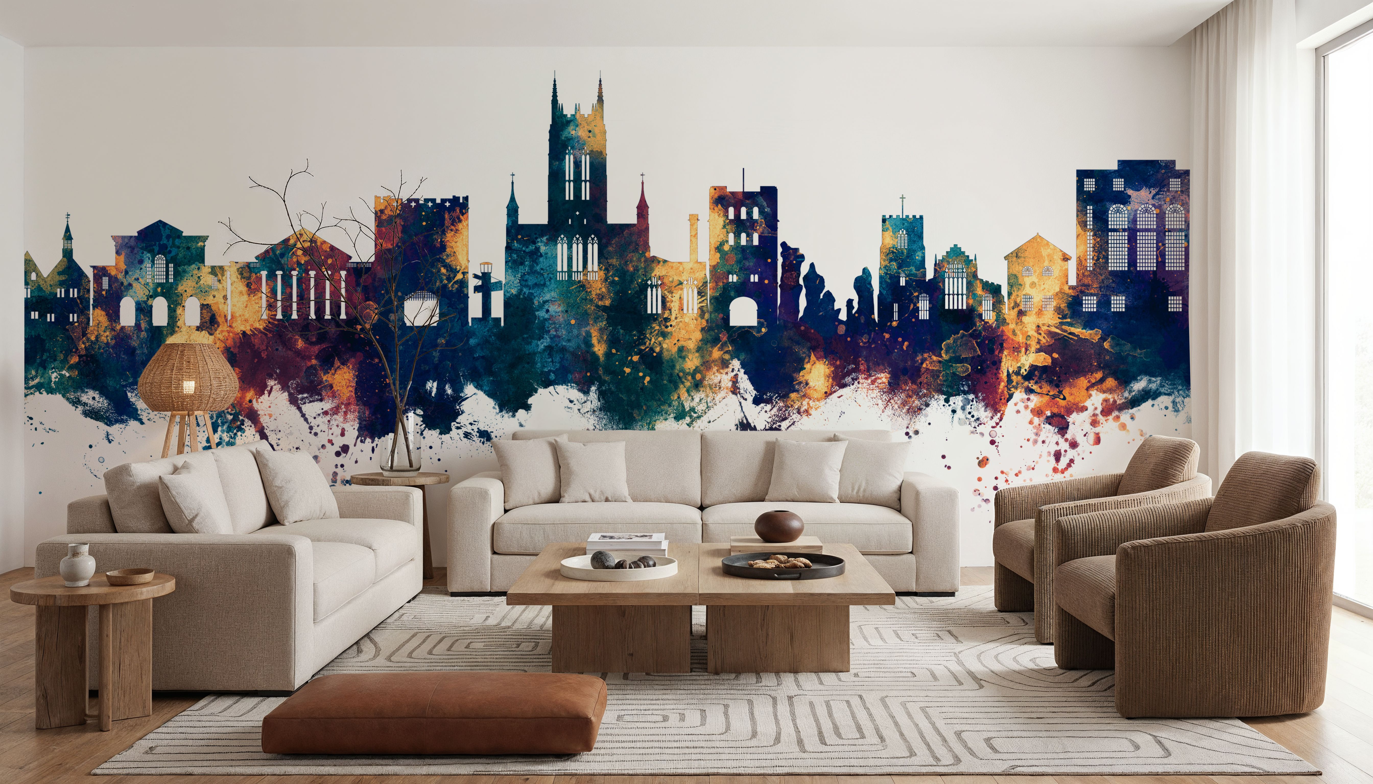 Bury St Edmunds England Skyline Blue & Bronze