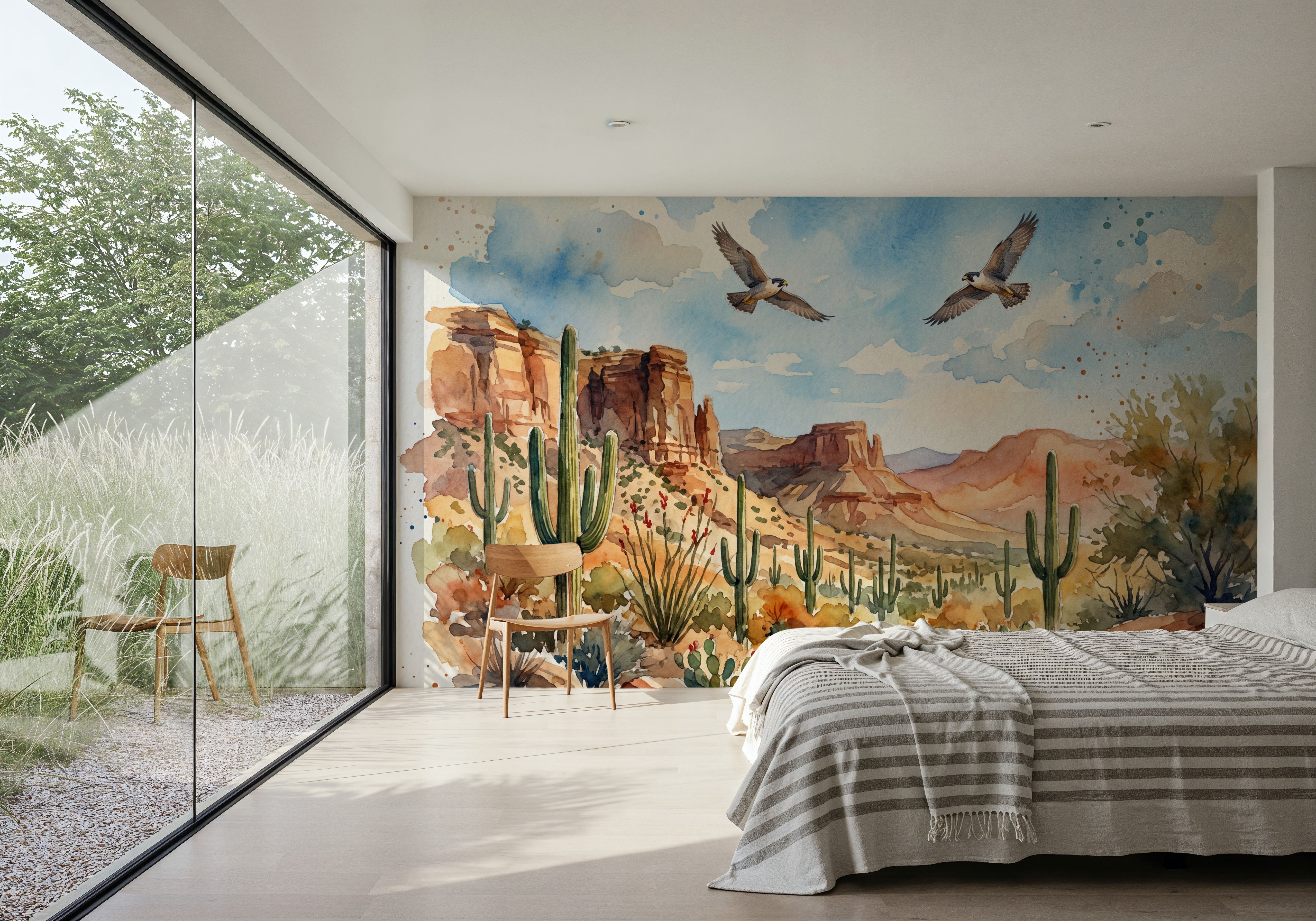 Peregrine Falcons of Sonoma - Watercolor Landscapes Series