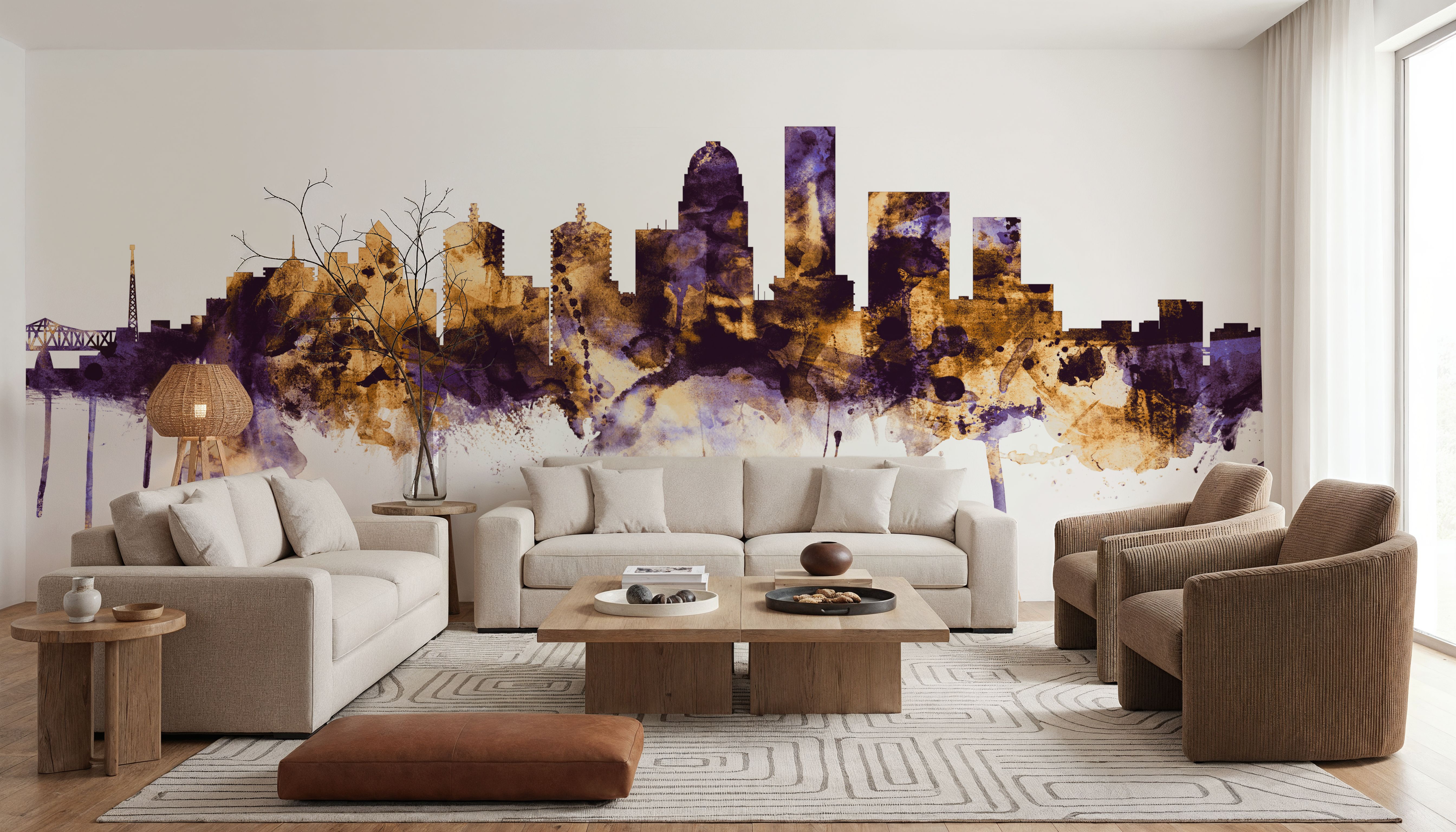 Louisville Kentucky Skyline Purple & Gold