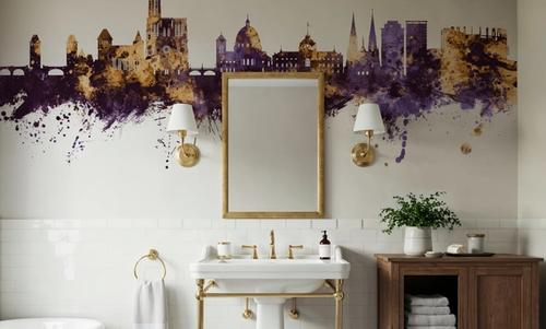 Strasbourg France Skyline Purple & Gold