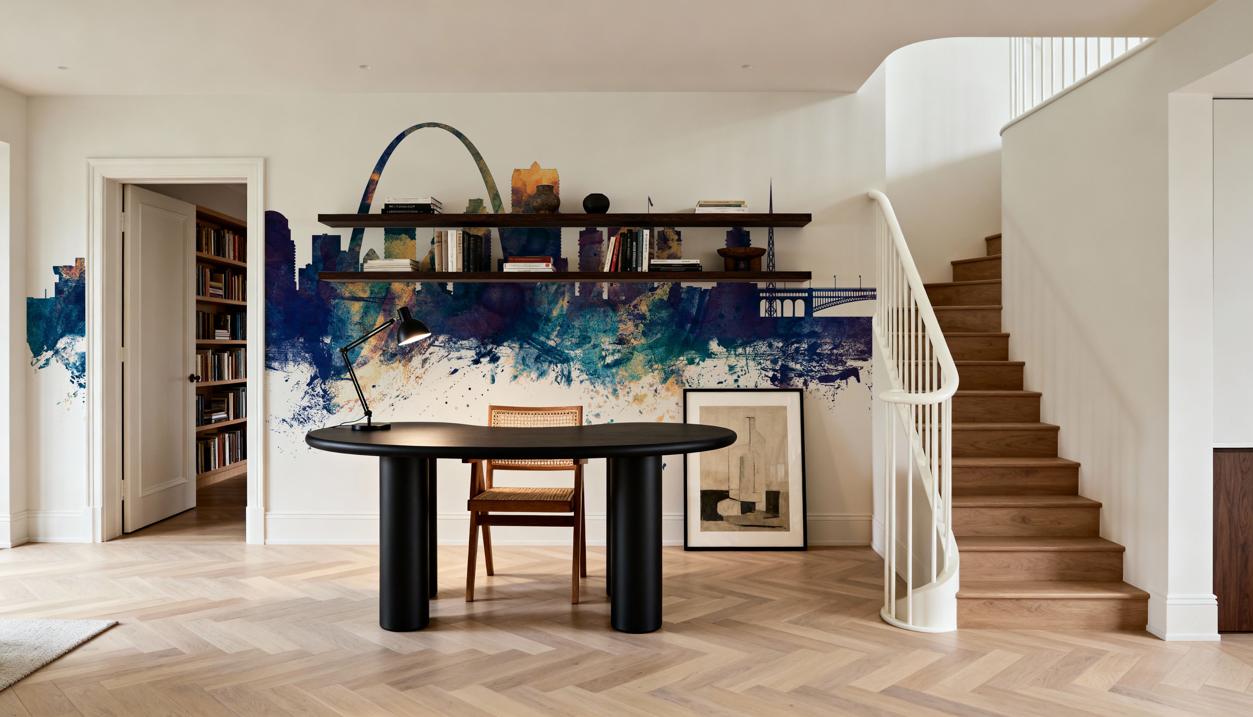 St Louis Missouri Skyline Blue & Bronze