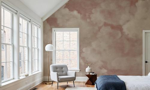 Painted Dreamy Clouds, Dusty Rose