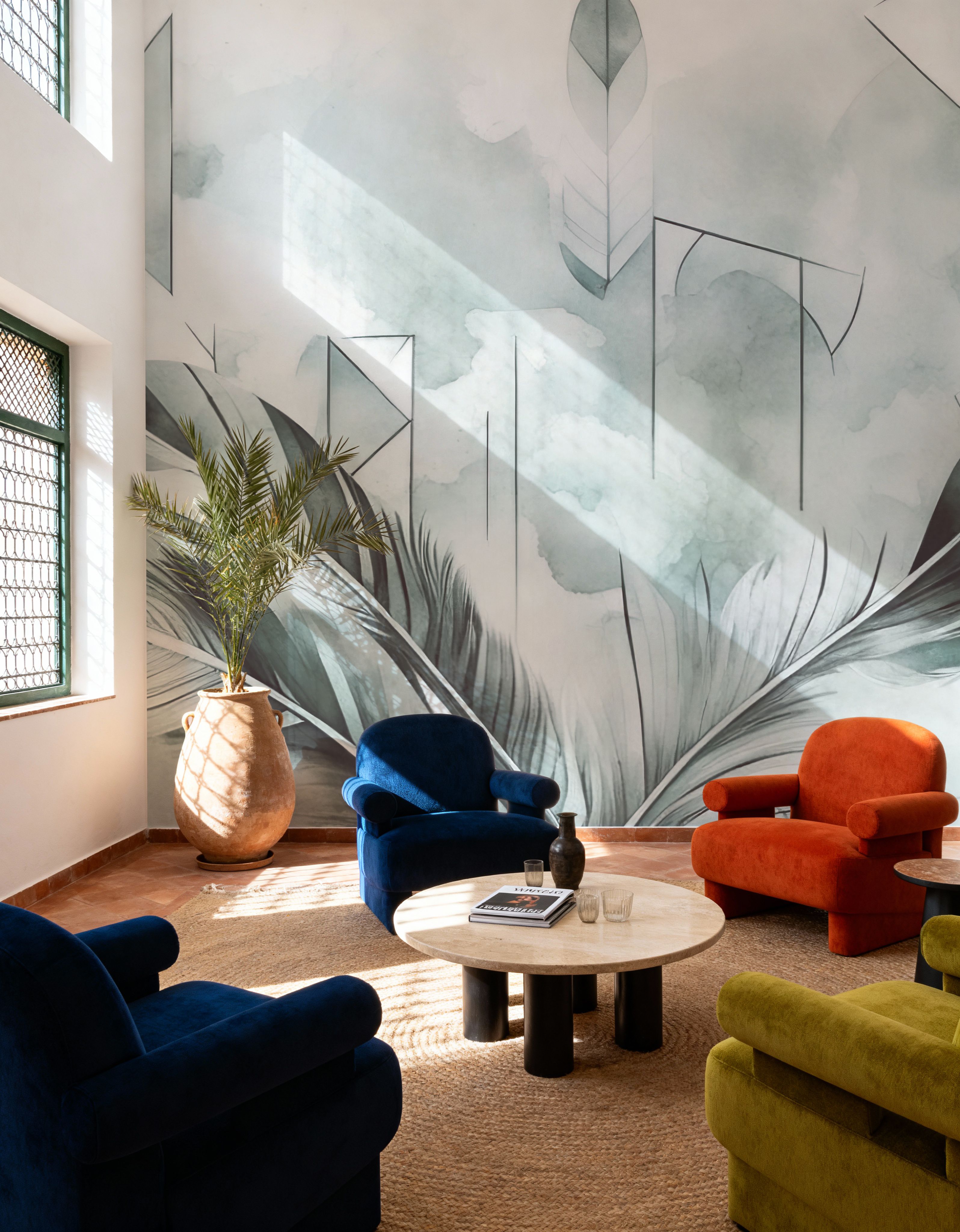 Feather Geometry Teal