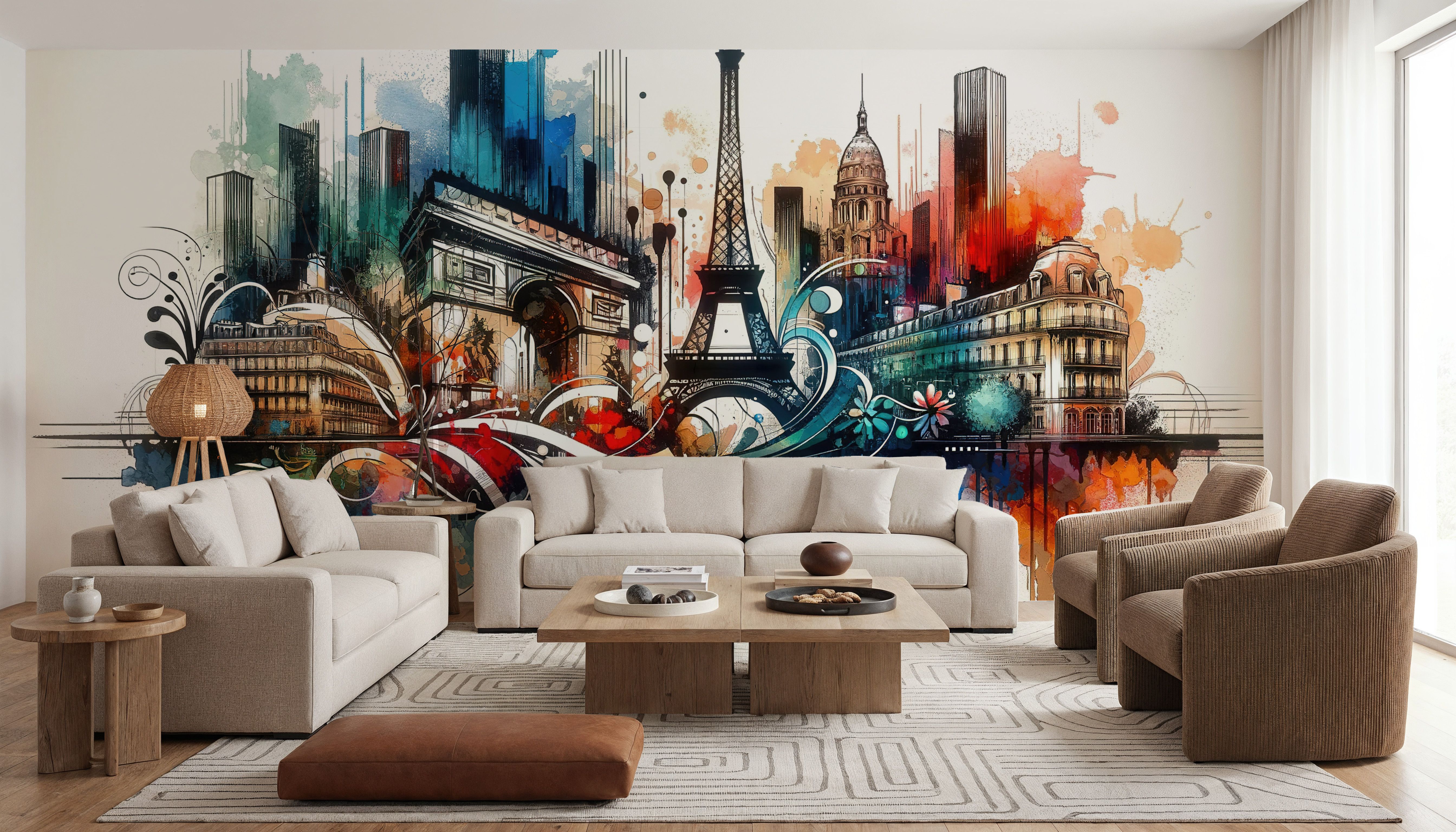 Watercolor Skyline Paris III