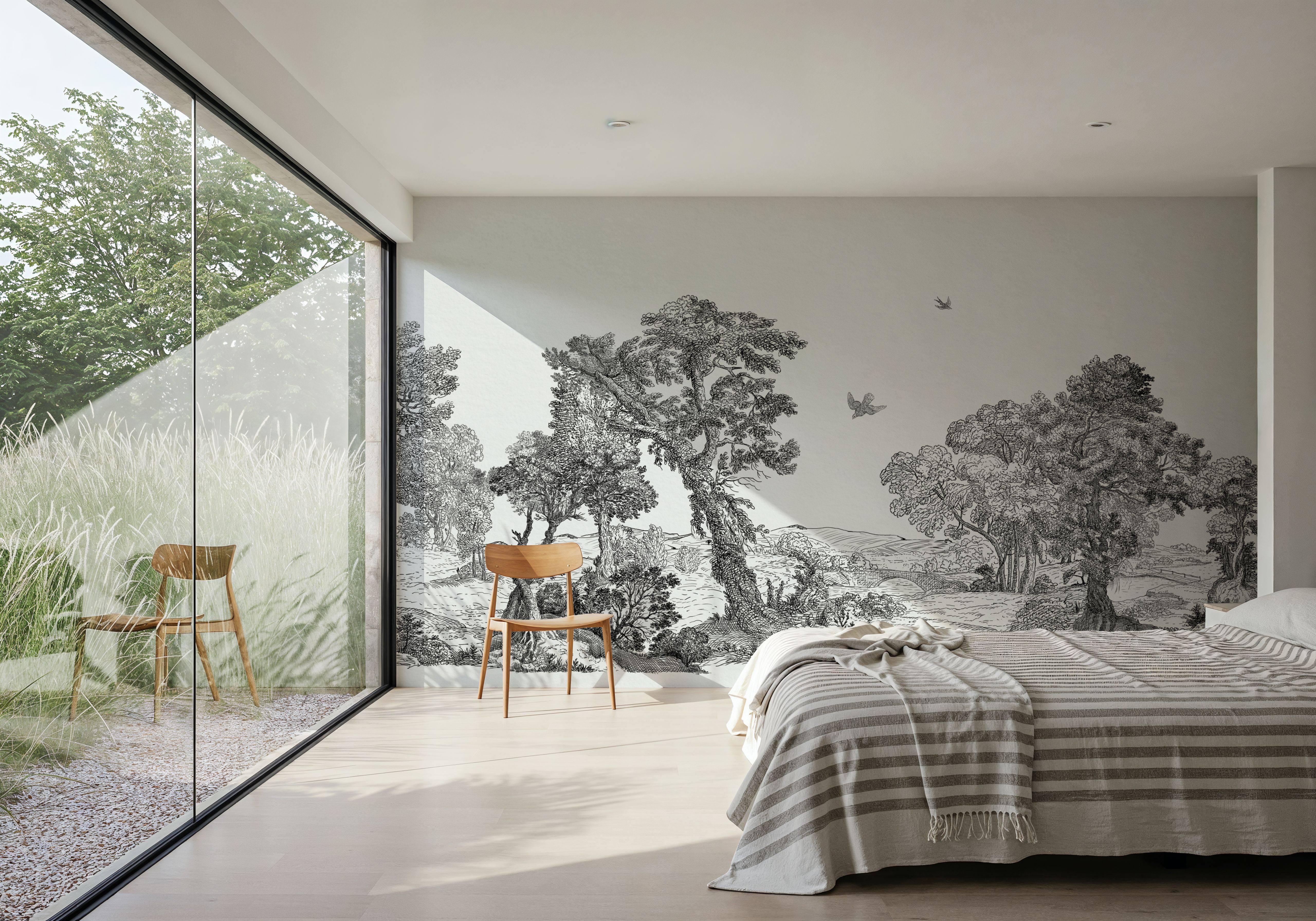 French Landscape, Black Ink