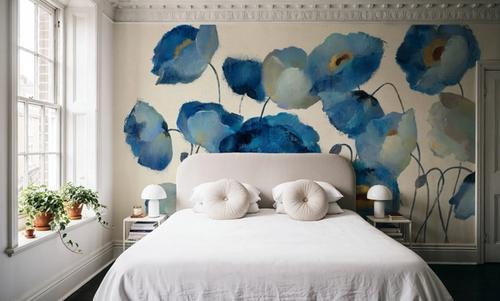 Aquamarine Floral on Cream