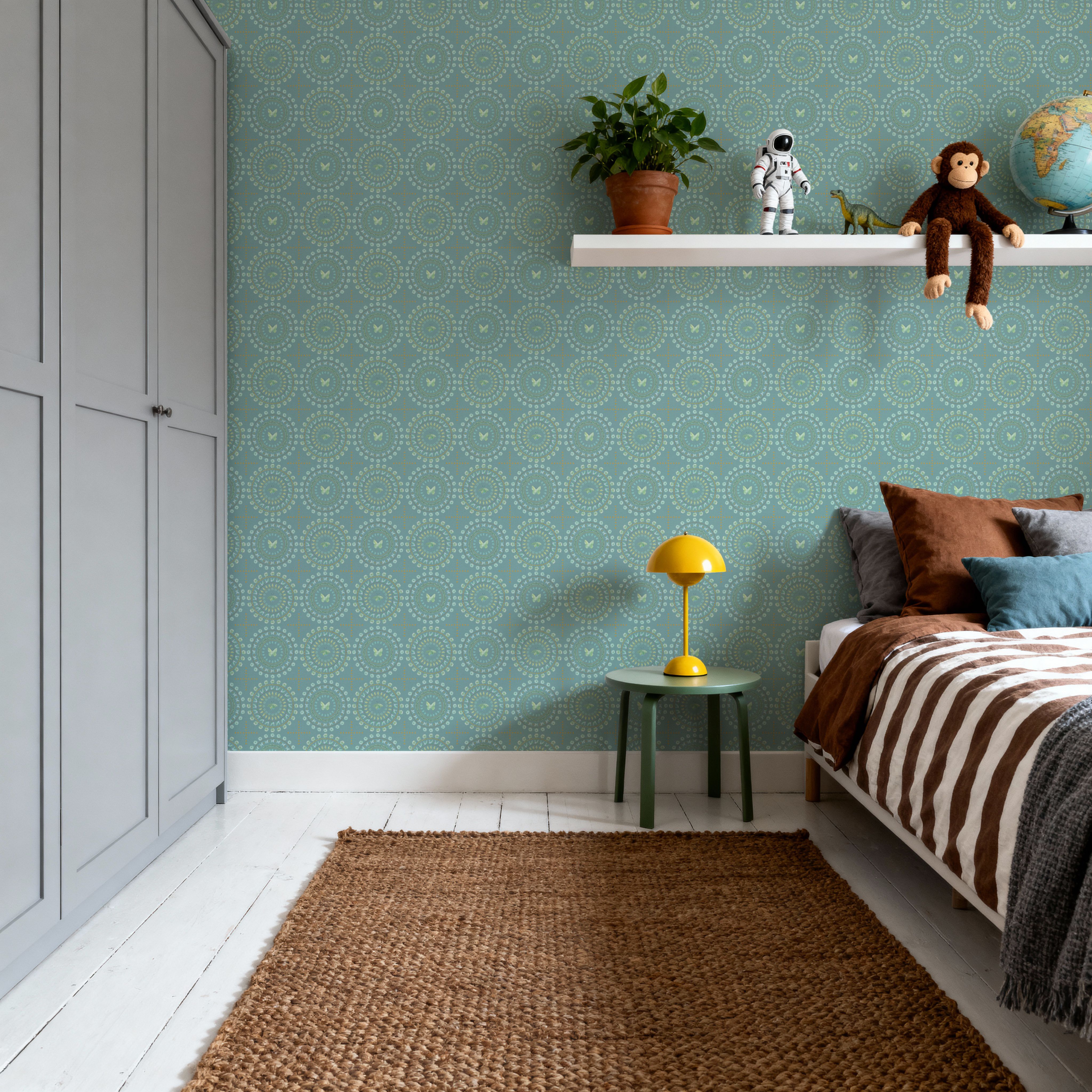 Flutterby Stacks Blue, Tapet