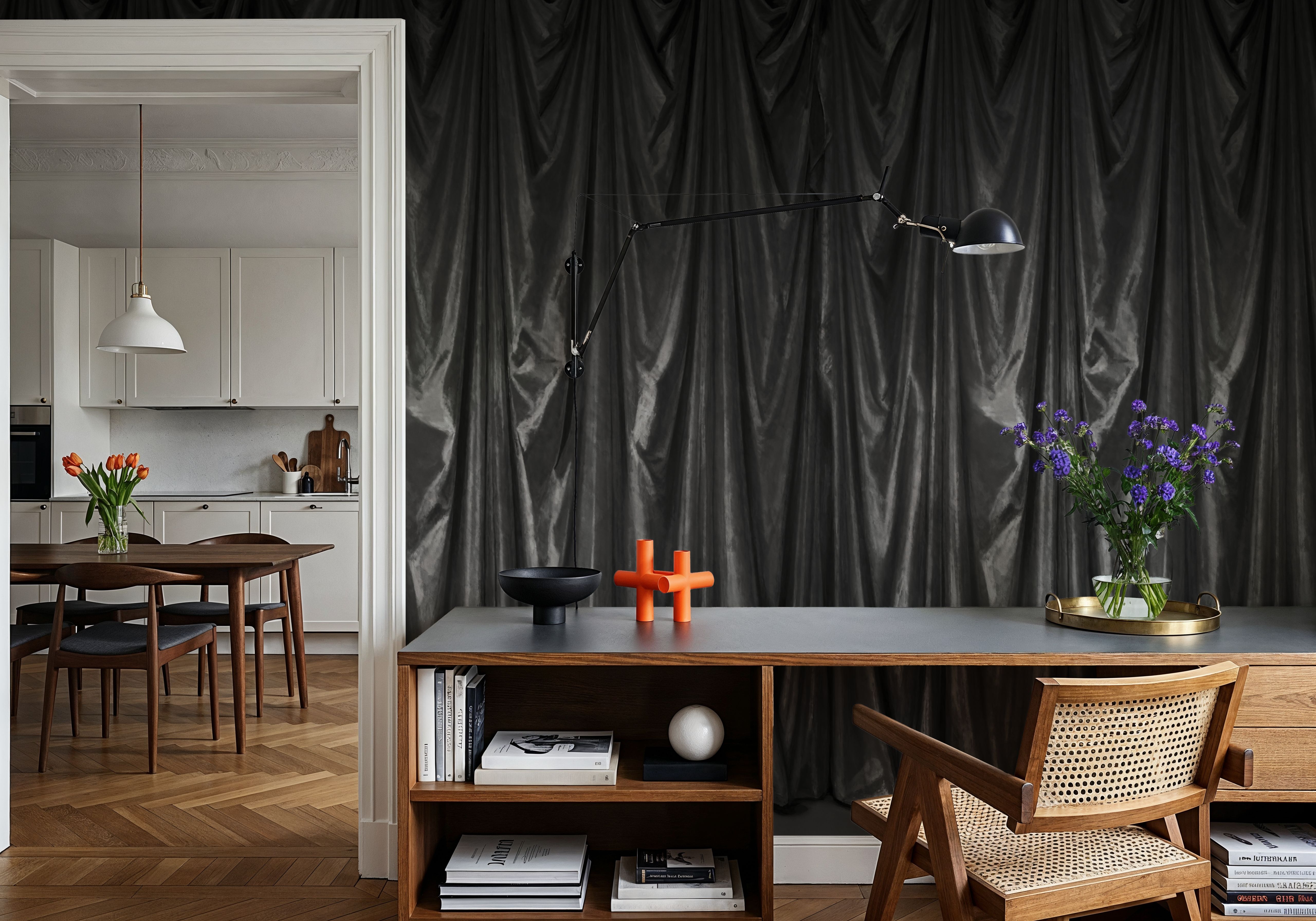 Medici Drapes, Graphite