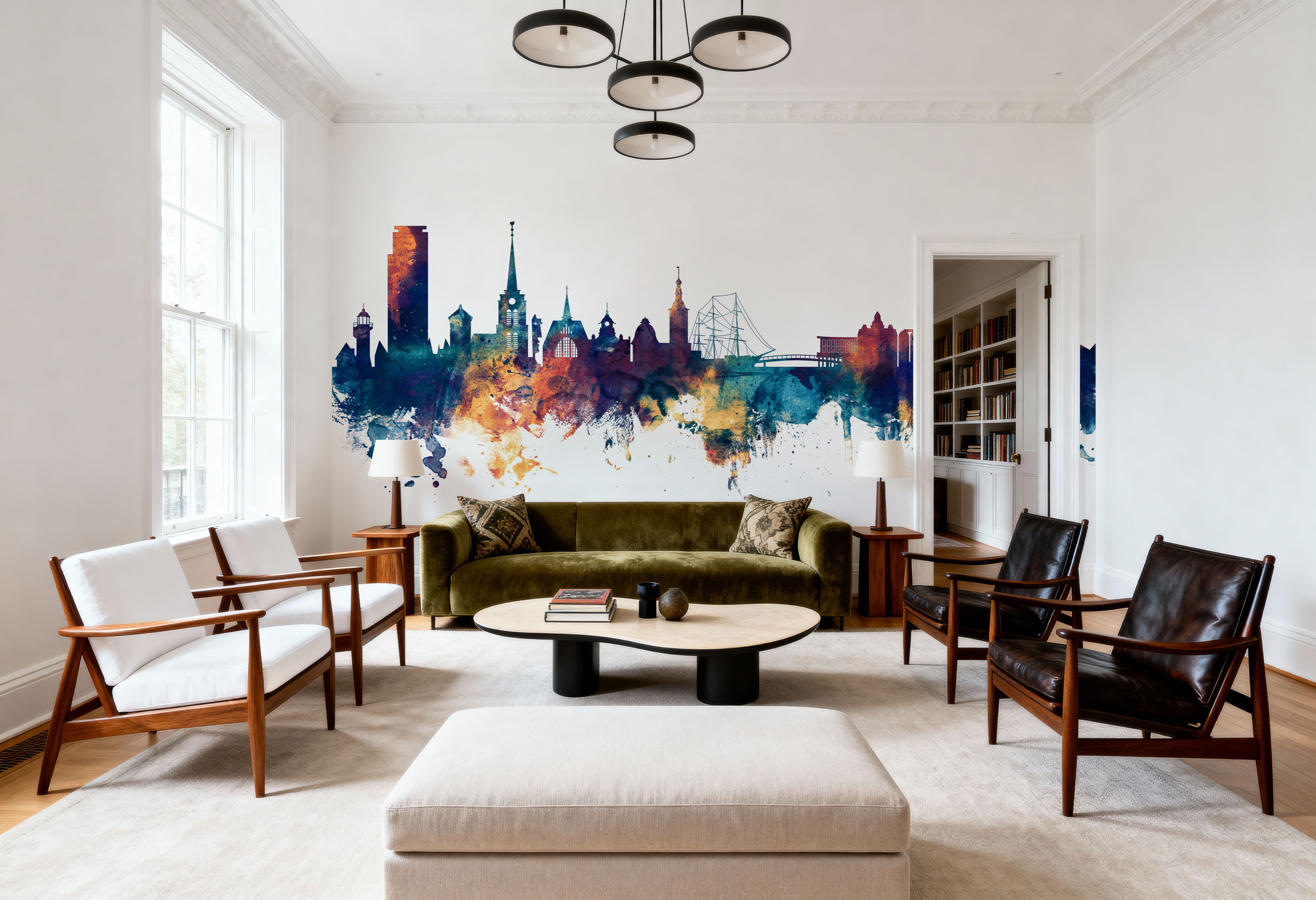 Halmstad Sweden Skyline Blue & Bronze