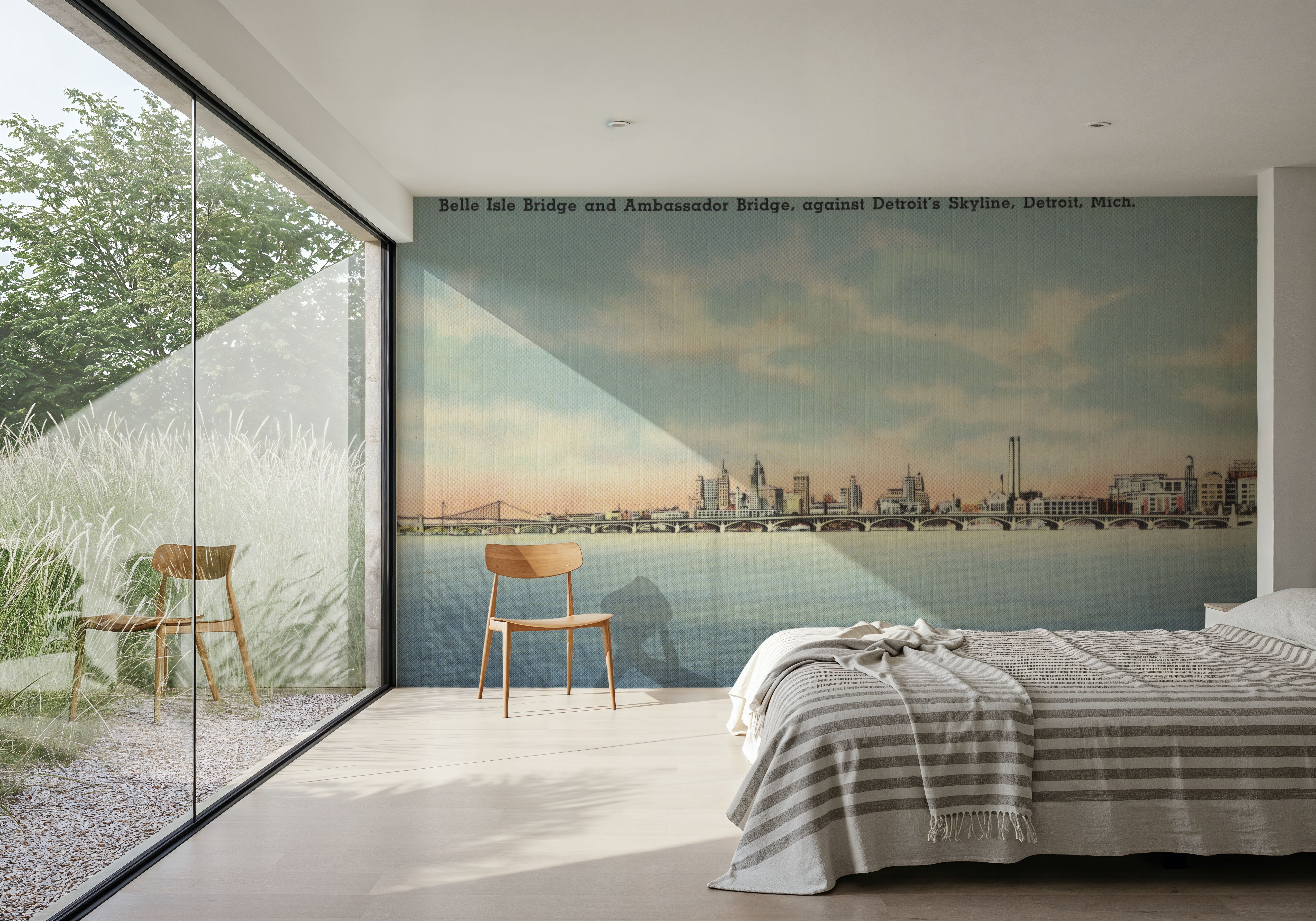 Greetings from Detroit Skyline - Screenprint Postcard